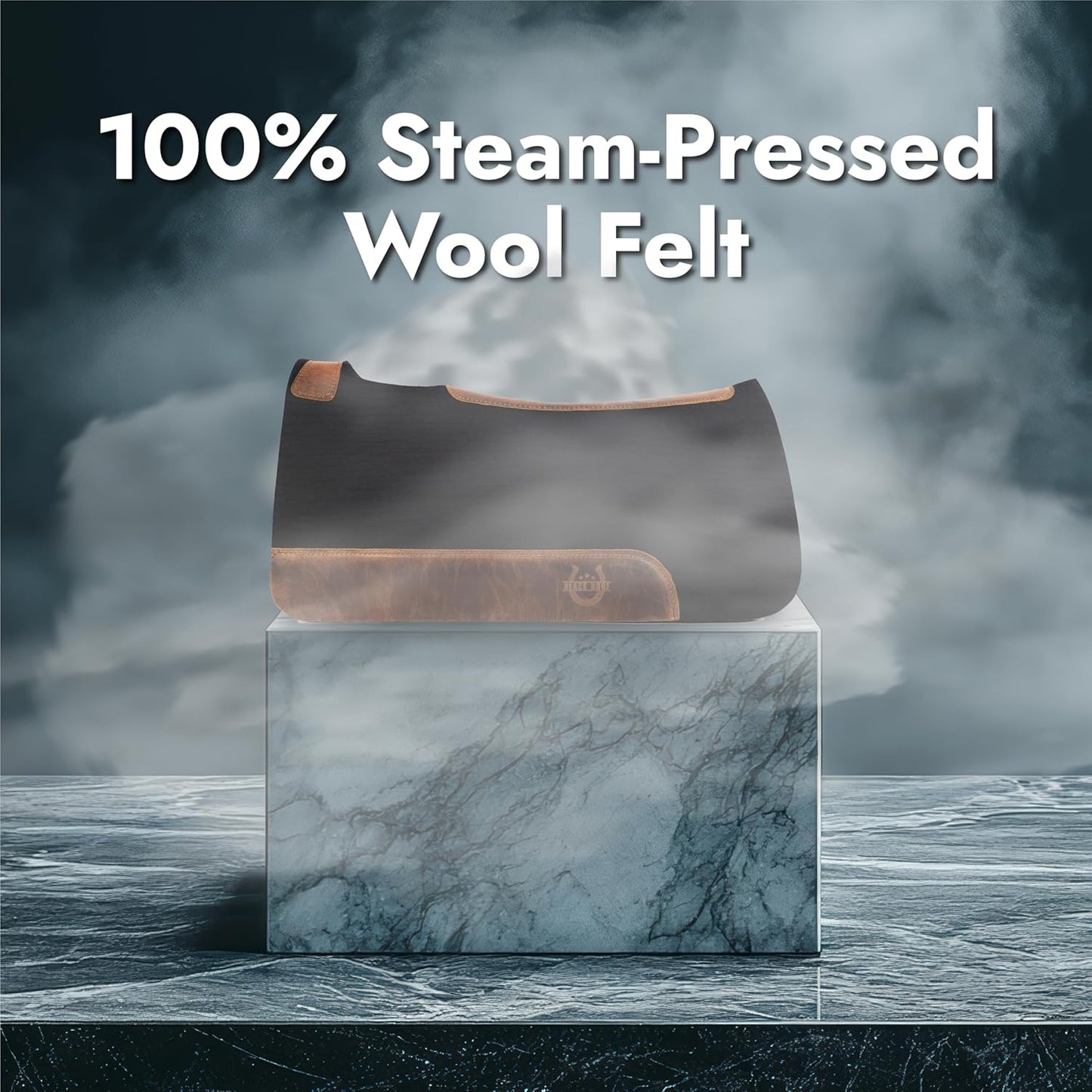 BLACK HOOF Blackhoof Steam Pressed Merino Wool Felt Contoured Pad (31" Length and 32" Width), Saddle pad for Horses