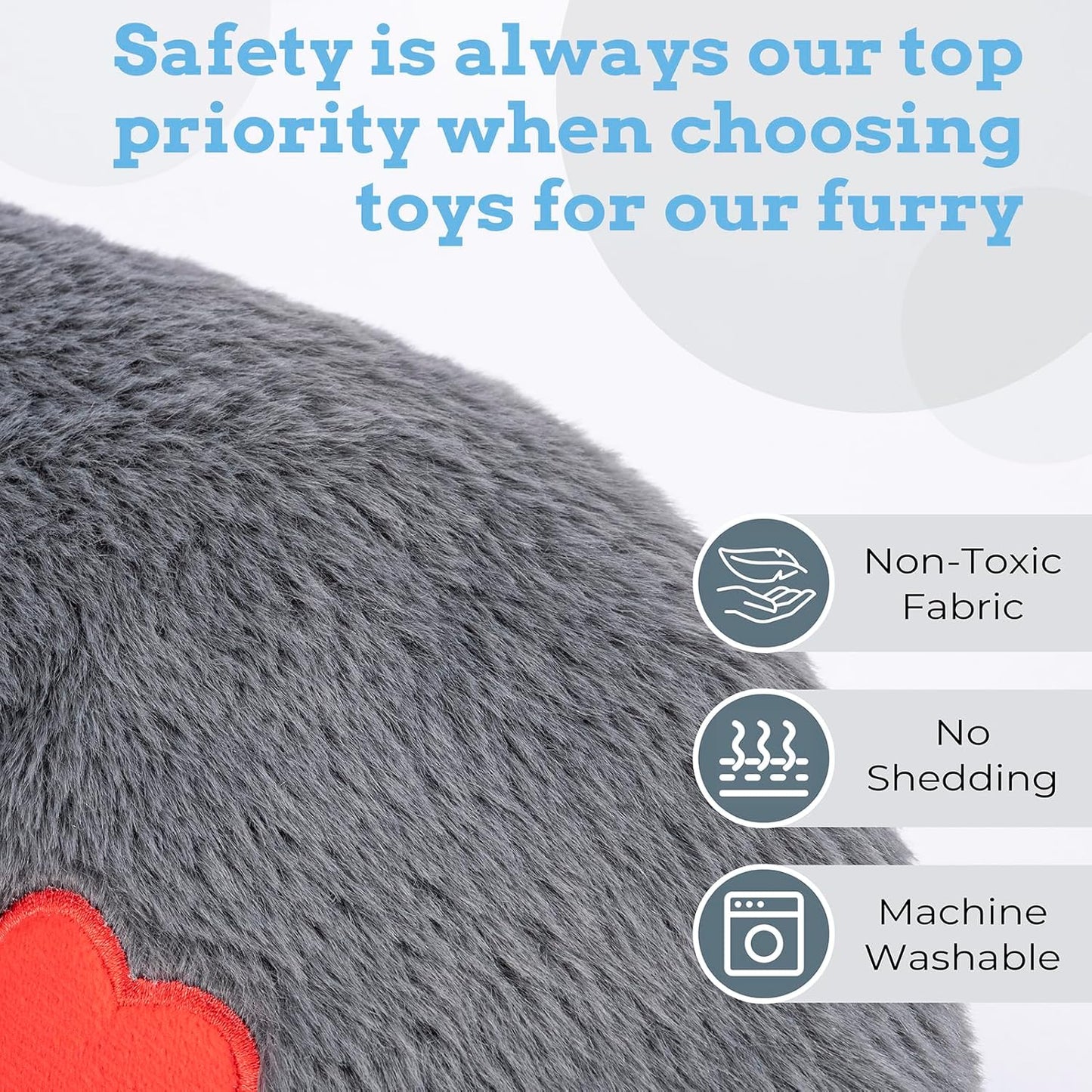 Heartbeat Puppy Toys Dog Heartbeat Toy for Anxiety Relief Calming Aid, Heartbeat Stuffed Animal for Puppy Dog Comfort Sleep Aid Crate Training, Puppy Essentials, Dark Gray