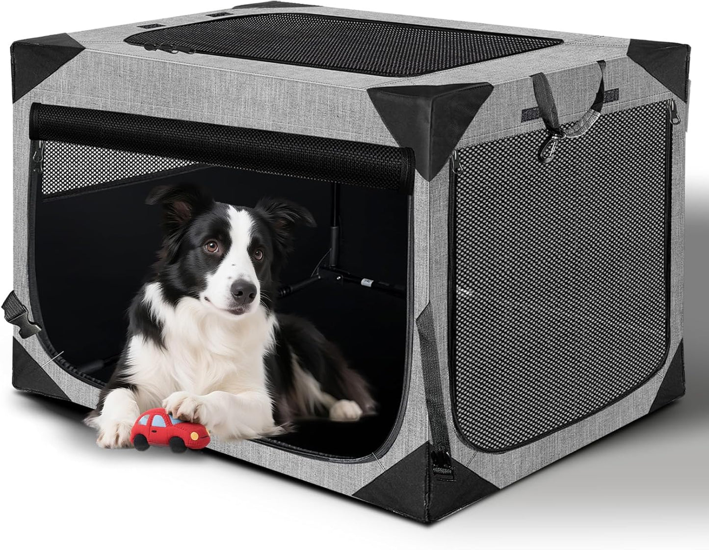 Dog Crate 30x21x21 Inch for Medium Dogs, Portable and Foldable Design Perfect for Travel or Home Use, Dog Kennel with 3-Door