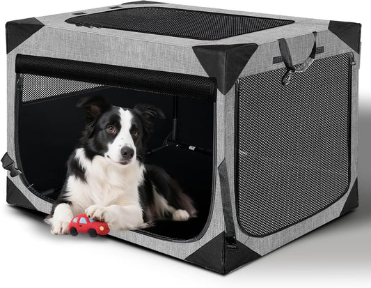 Dog Crate 30x21x21 Inch for Medium Dogs, Portable and Foldable Design Perfect for Travel or Home Use, Dog Kennel with 3-Door