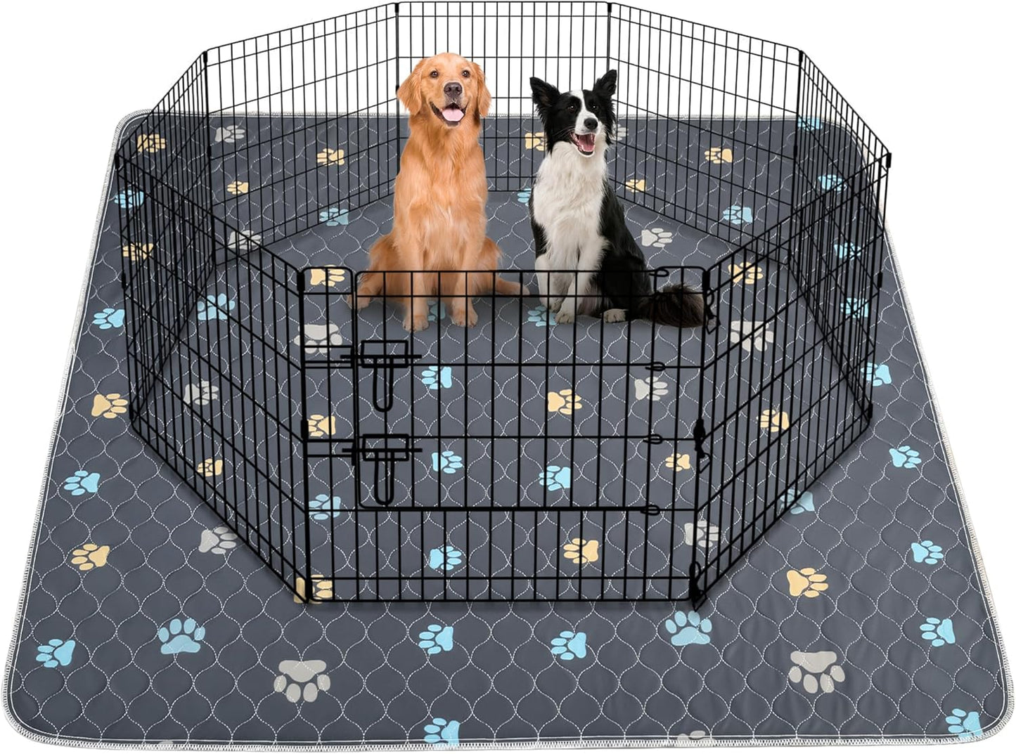 Aitmexcn Washable Puppy Dog Pee Pad, 2PCS 100% Waterproof Whelping Training Mat for Puppy/Senior Dog, Fast Drying Reusable Puppy Pads for Indoor, Outdoor and Car Travel- 48'' x 48'',Gray