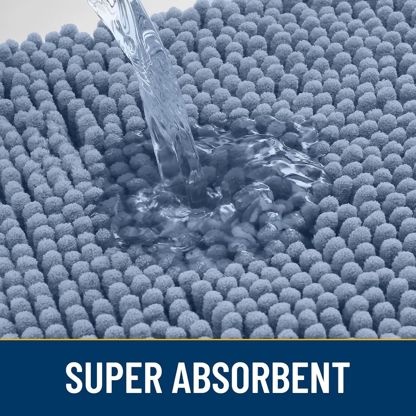 Smiry Dog Door Mat for Muddy Paws 30x20, Absorbs Moisture and Dirt Doormat, Non-Slip Washable Quick Dry Chenille Front Door Mat Indoor Entrance, Entryway Carpet for Inside Floor, Airy Blue