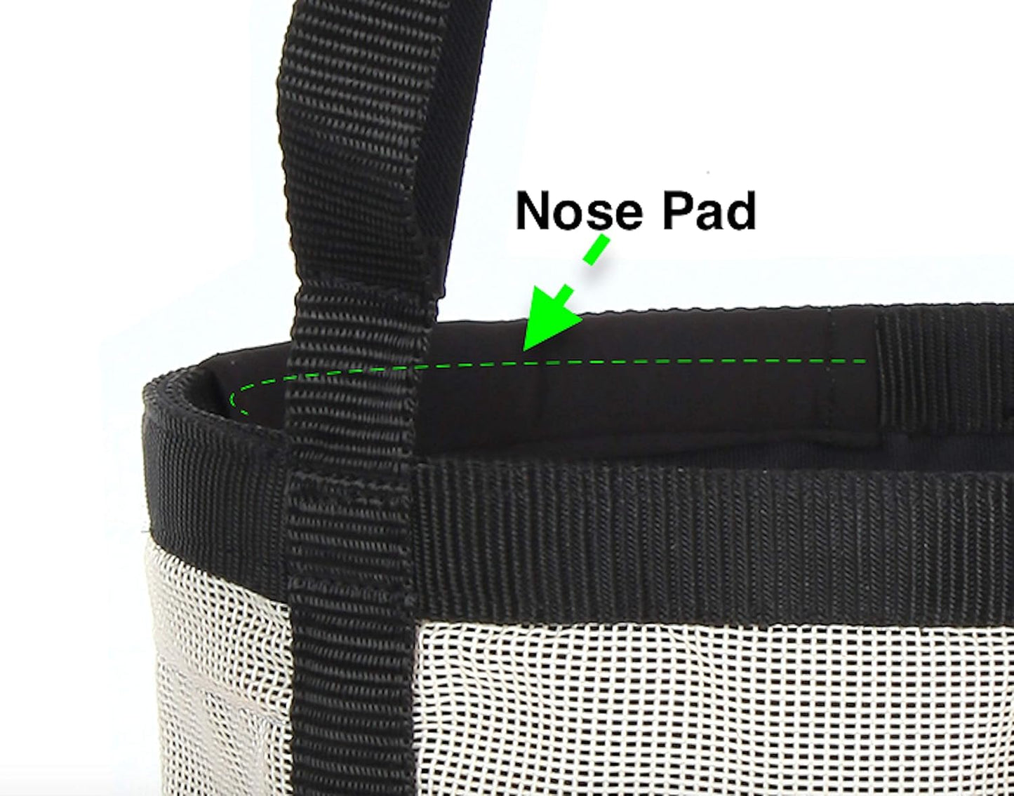 Majestic Ally Horse Feed Bag, Heavy Duty Nylon Mesh Grain Feed Bag, Adjustable Strap with Durable Snap and Elastic Straps, Comfort Neck Pad and Nose Pad- Large (Full, Black)