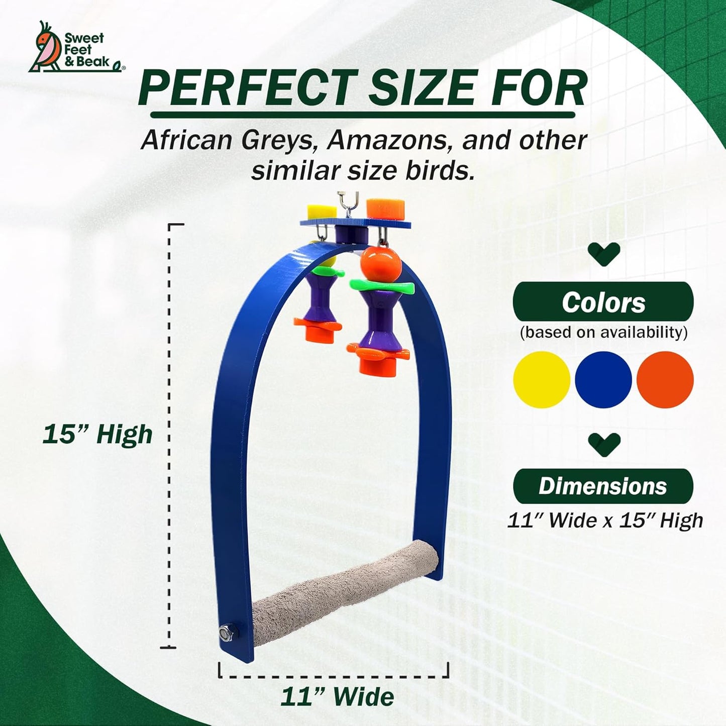 Large Whirly Bird - Perfect Cage Toy Stimulates Visual and Physical Activity - Safe, Non-Toxic, Cage Accessories for Large Birds