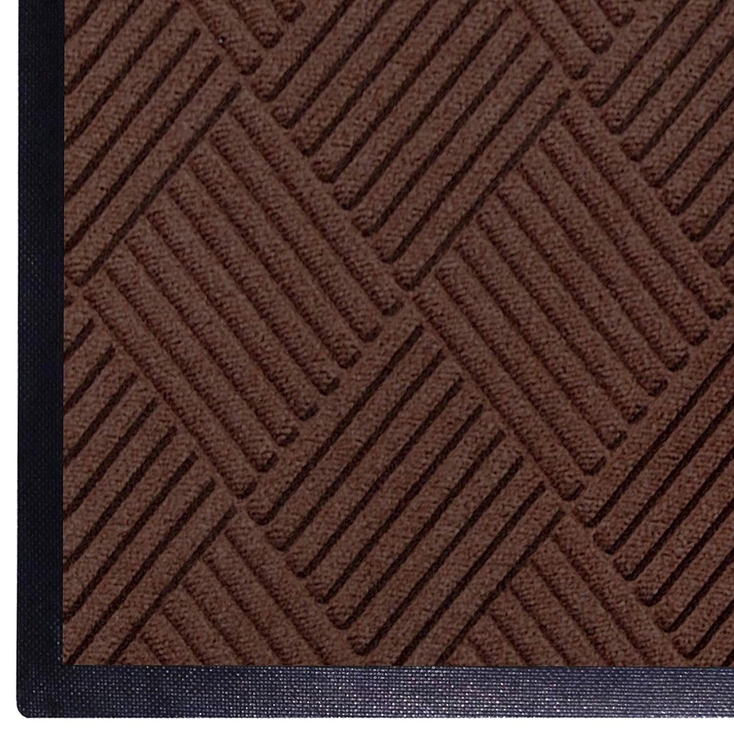 M+A Matting WaterHog Diamond | Commercial-Grade Entrance Mat with Rubber Border – Indoor/Outdoor, Quick Drying, Stain Resistant Door Mat (Dark Brown, 3' x 8')