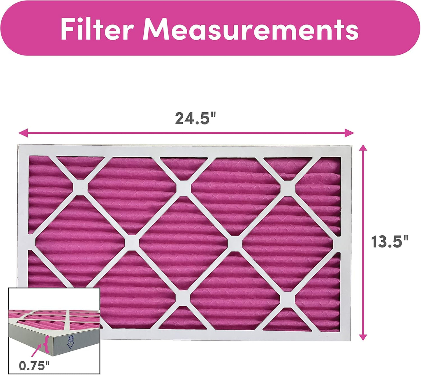 Colorfil 14x25x1 Air Filter (6-Pack) | Made in the USA | Color Changing | Remove Cat and Dog Odor | MERV 8 for Pet Hair Dander and Dust | 13.5"x24.5"x0.75" Exact Size