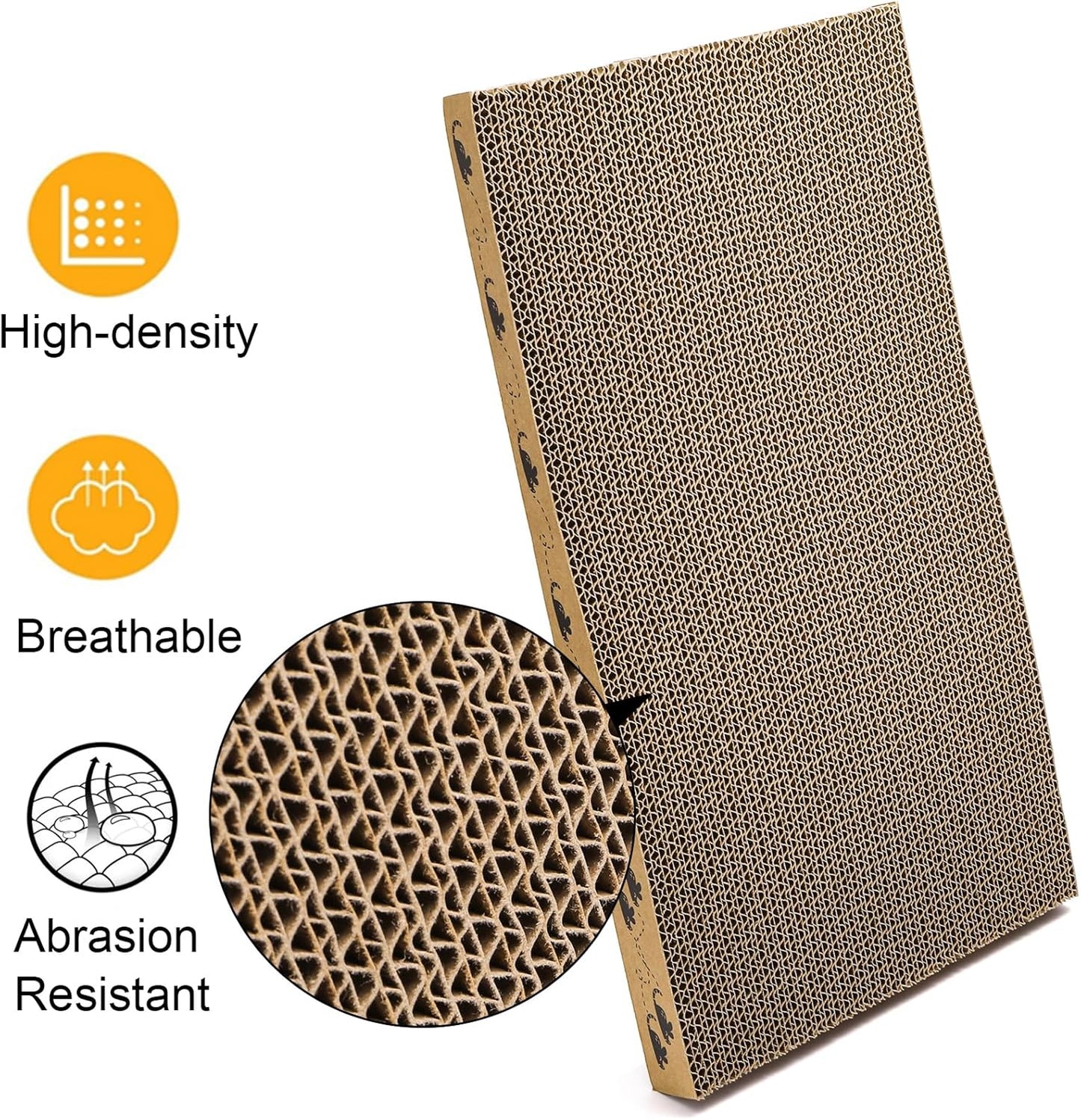 Set of 2 Cardboard Cat Scratchers, 6 Pcs Corrugated Cat Scratch Pad with 2 Boxes, Cute Reversible Kitty Sofa Bed, Refillable Wave Shaped Lounge, Interactive Kitten Toy for Indoor Cats