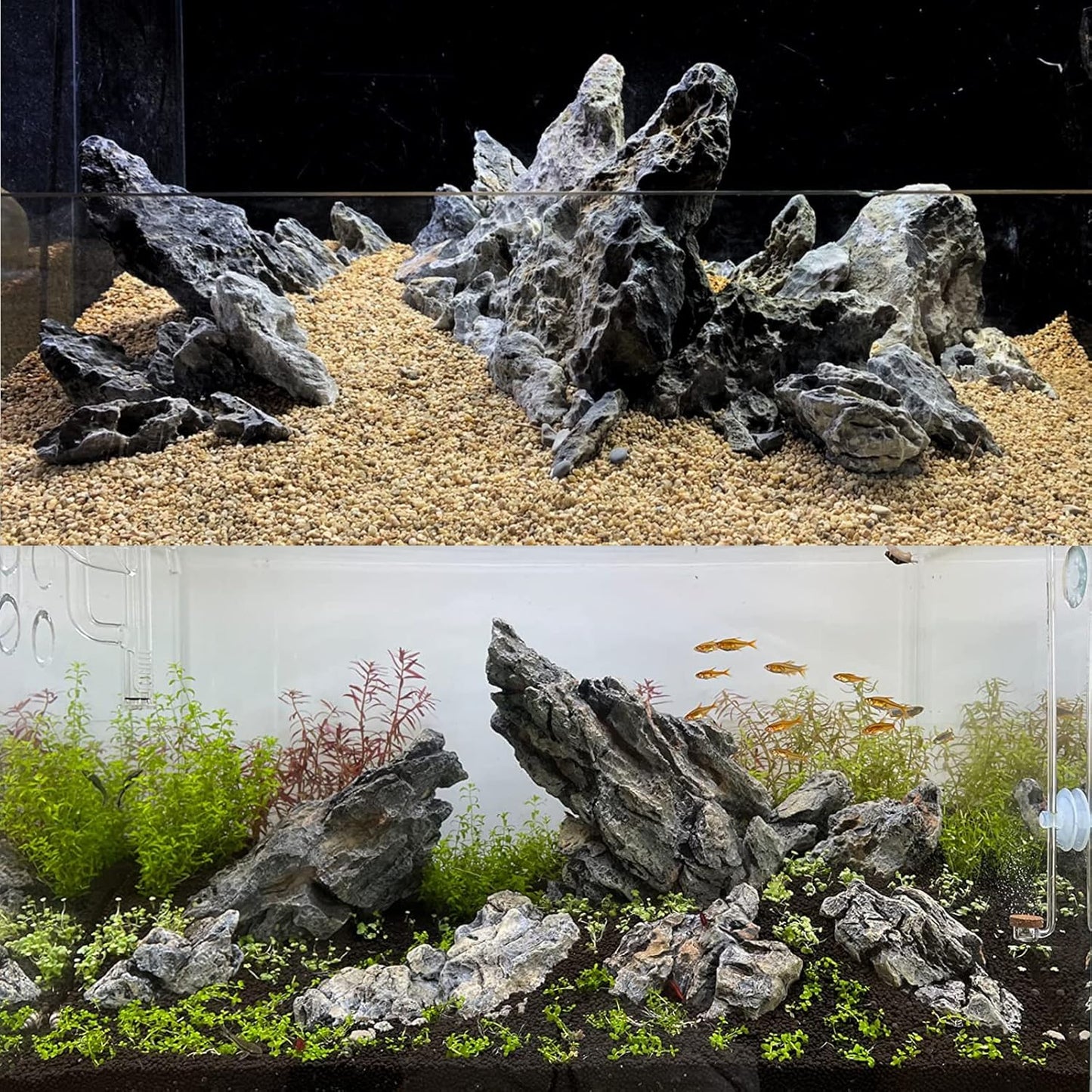 KINGRUI Natural Aquarium Rocks Seiryu Rock Stone 20lb Dragon Stone for Aquarium Landscaping Models Fish Tank Decoration Reptile and Amphibian enclosures 3 to 7 inch