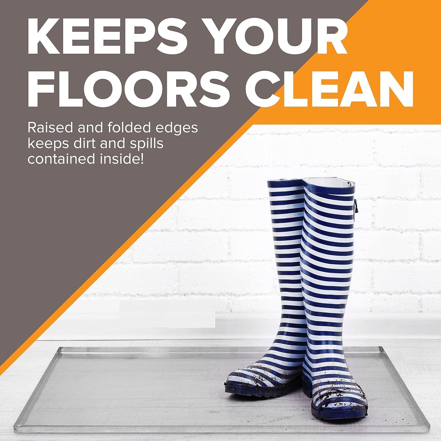 34.5" x 23.5" Metal Replacement Dog Crate Pan Chew Proof Crack Proof Pet Kennel Tray Central Dog Training Crate Pan Pet Supplies, Stainless Steel, 1" H