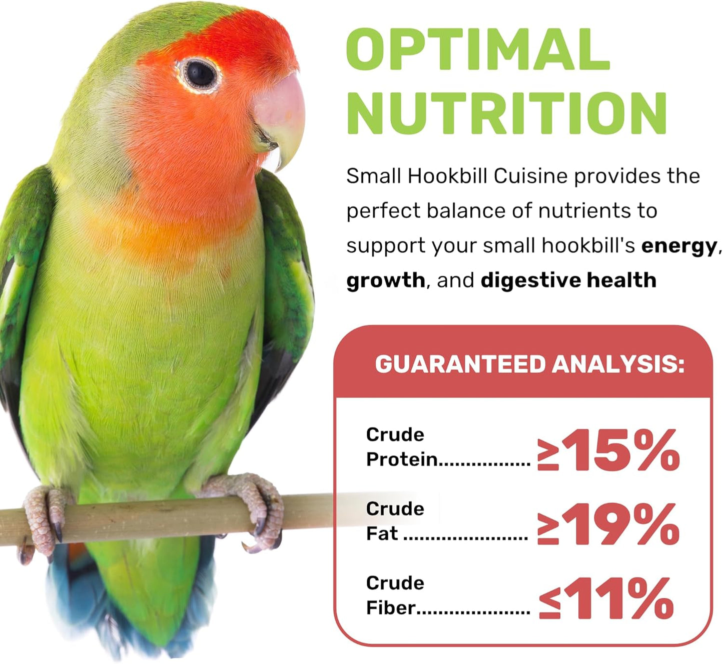 Small Hookbill Cuisine, 4 Lbs Premium Birdseeds for Parrot, Bird Food for Small Hookbill, Supports Daily Energy, Growth & Digestive Health, Nutrient-Rich Parrot Bird Seed for Outside Feeders