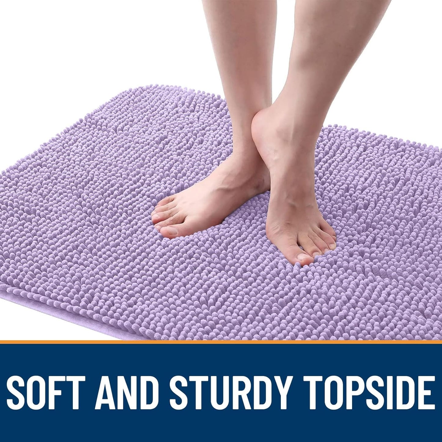 OLANLY Dog Door Mat for Muddy Paws 48x30, Absorbs Moisture and Dirt, Absorbent Non-Slip Washable Doormat, Quick Dry Chenille Mud Mat for Dogs, Entry Indoor Entryway Carpet for Inside Floor, Lavender