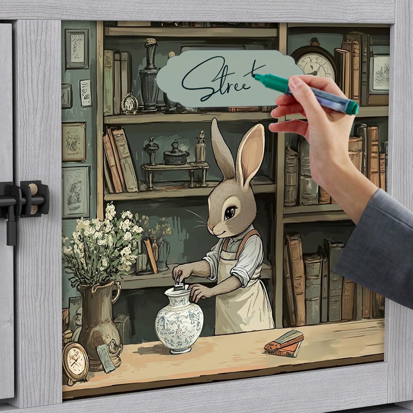 COZIWOW 82inches Extra Large Wood Rabbit Hutch Outdoor Easy to Assemble and Stable Bunny Cage Indoor with Cleaning Tray & Waterproof Roof for Small and Medium Bunny Rabbit Chick (Grey)