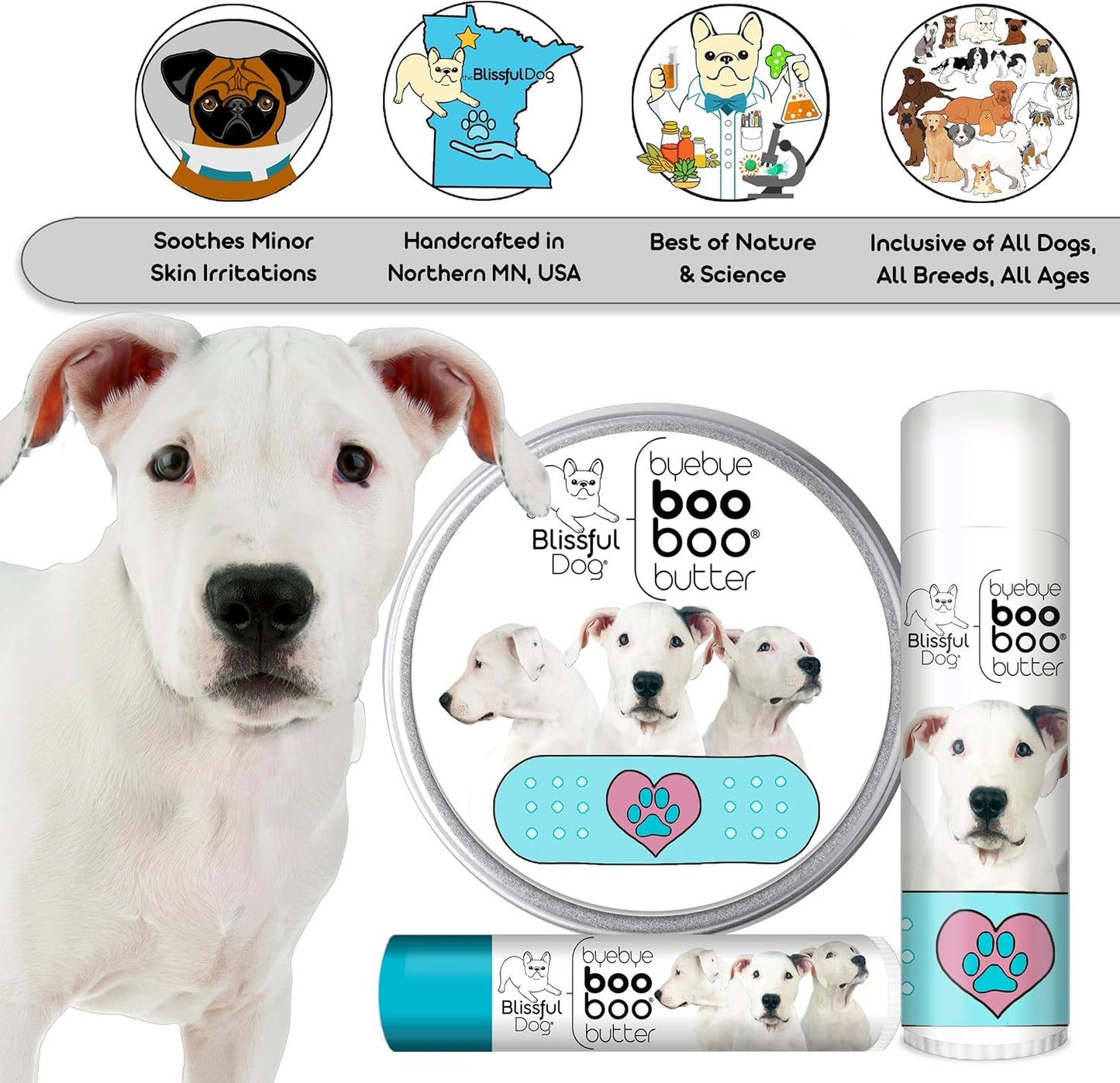 The Blissful Dog Dogo Argentino Boo Boo Butter, 2-Ounce