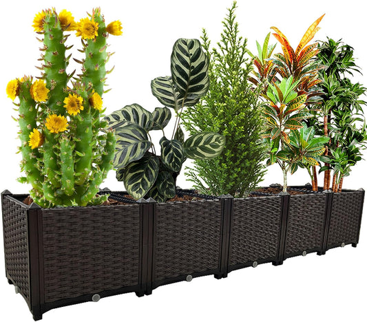 Large Planters for Outdoor Plants pots Elevated Garden Boxes Raised Garden Bed Garden Patio Balcony Deck to Planting Flowers Vegetables Tomato and Herbs