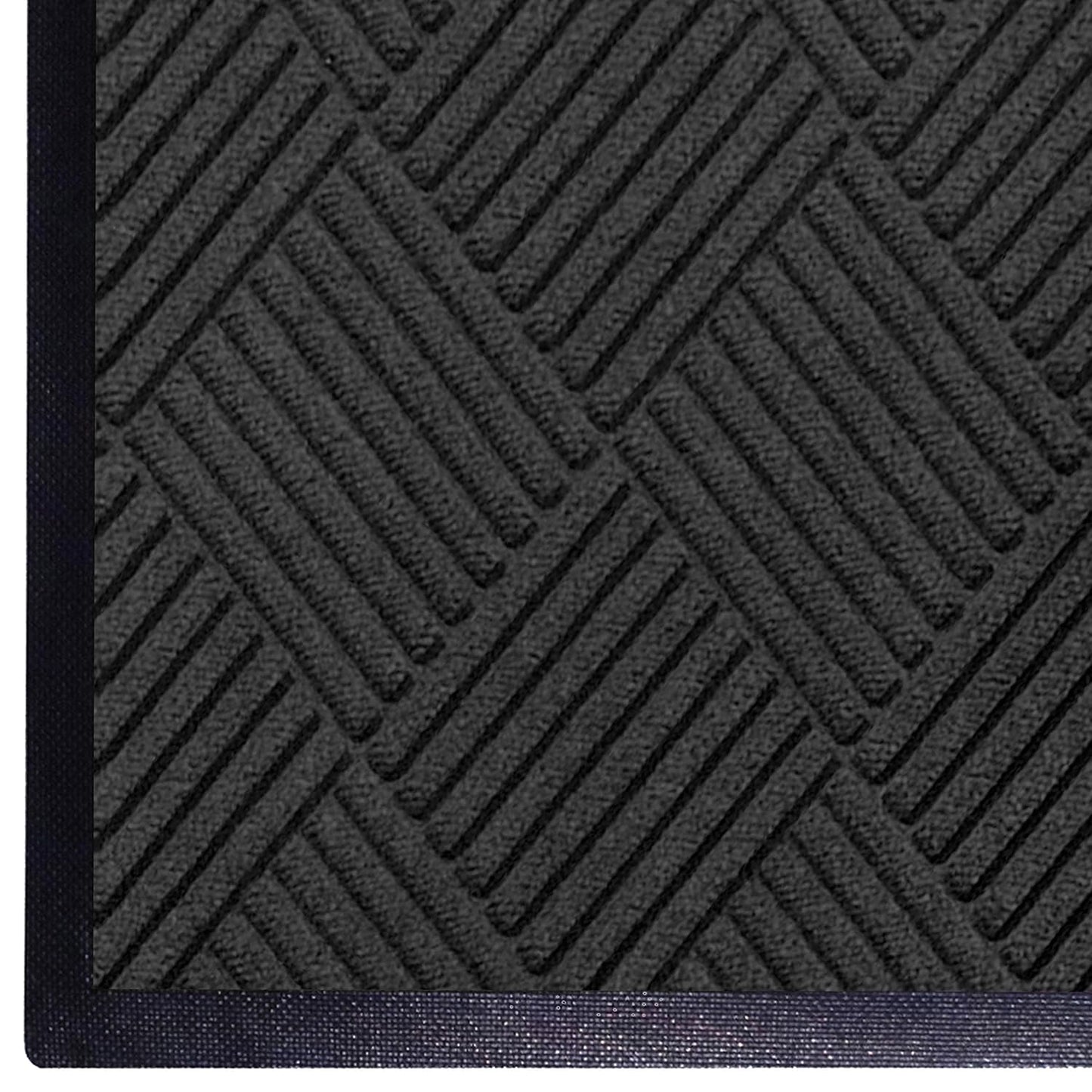 M+A Matting WaterHog Diamond | Commercial-Grade Entrance Mat with Rubber Border – Indoor/Outdoor, Quick Drying, Stain Resistant Door Mat (Charcoal, 3' x 8')