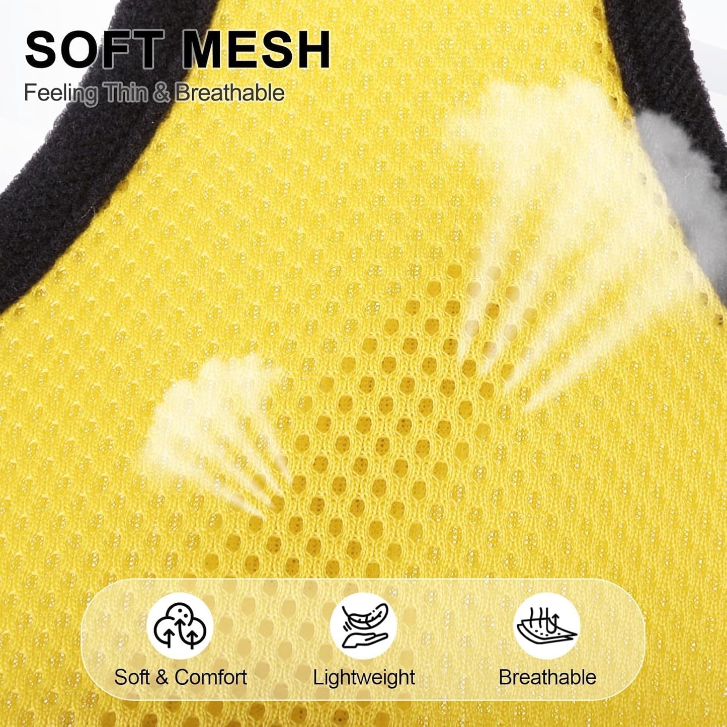 BINGPET No Pull Dog Harness,Soft Mesh Breathable All Weather Vest Harness,Safety Protection Design Durable Adjustable Step-in Easy Walk Dog Harness for Small Medium Large Dogs(Yellow,XL)