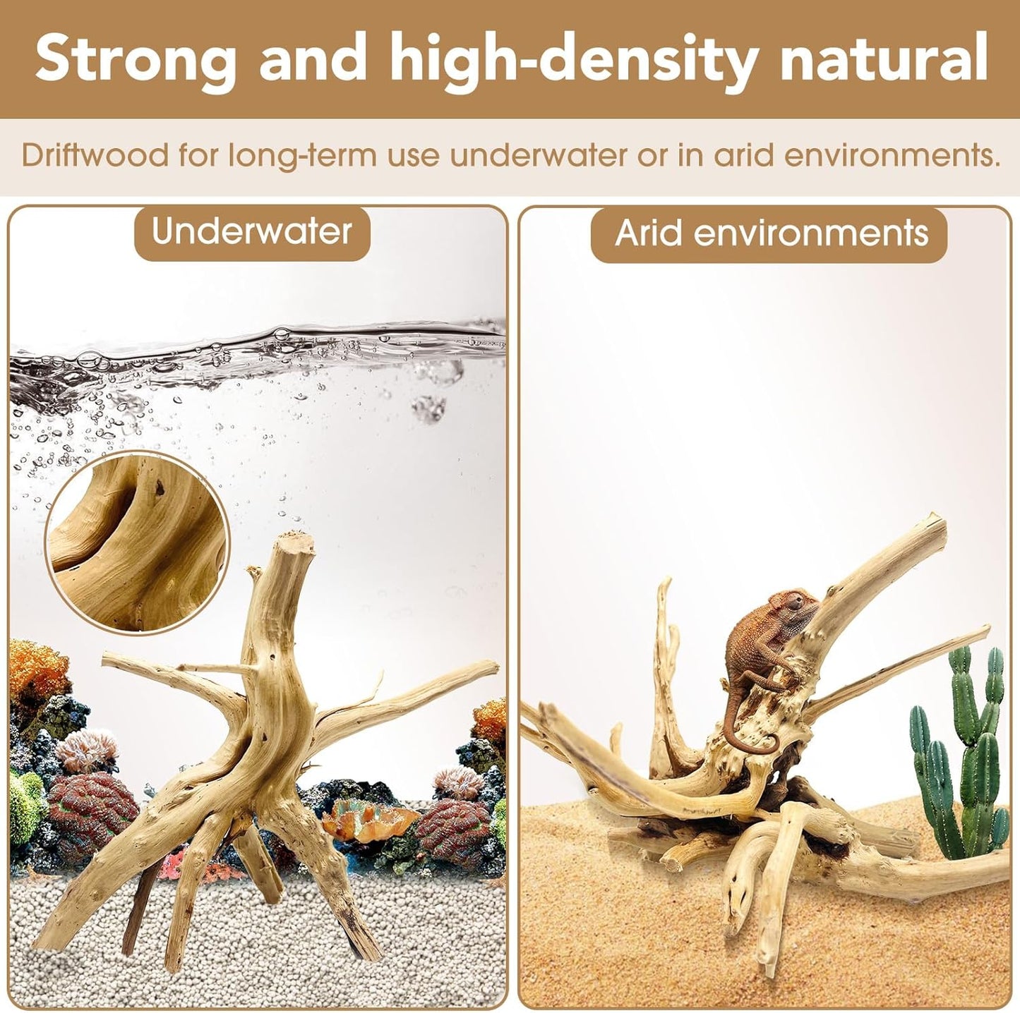 Natural Small Spiderwood Driftwood for Aquarium Decor Rptile Fish Tank Decoration Assort Branch 4-7'' 8 Pcs