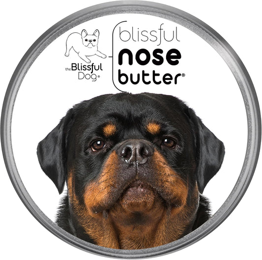 The Blissful Dog Rottweiler Nose Butter for Dry, Cracked Skin, Lick-Safe Dog Nose Balm with Moisturizing Shea Butter, Almond, Olive, and Essential Oils, Pet Supplies, Uncented, 1 oz.