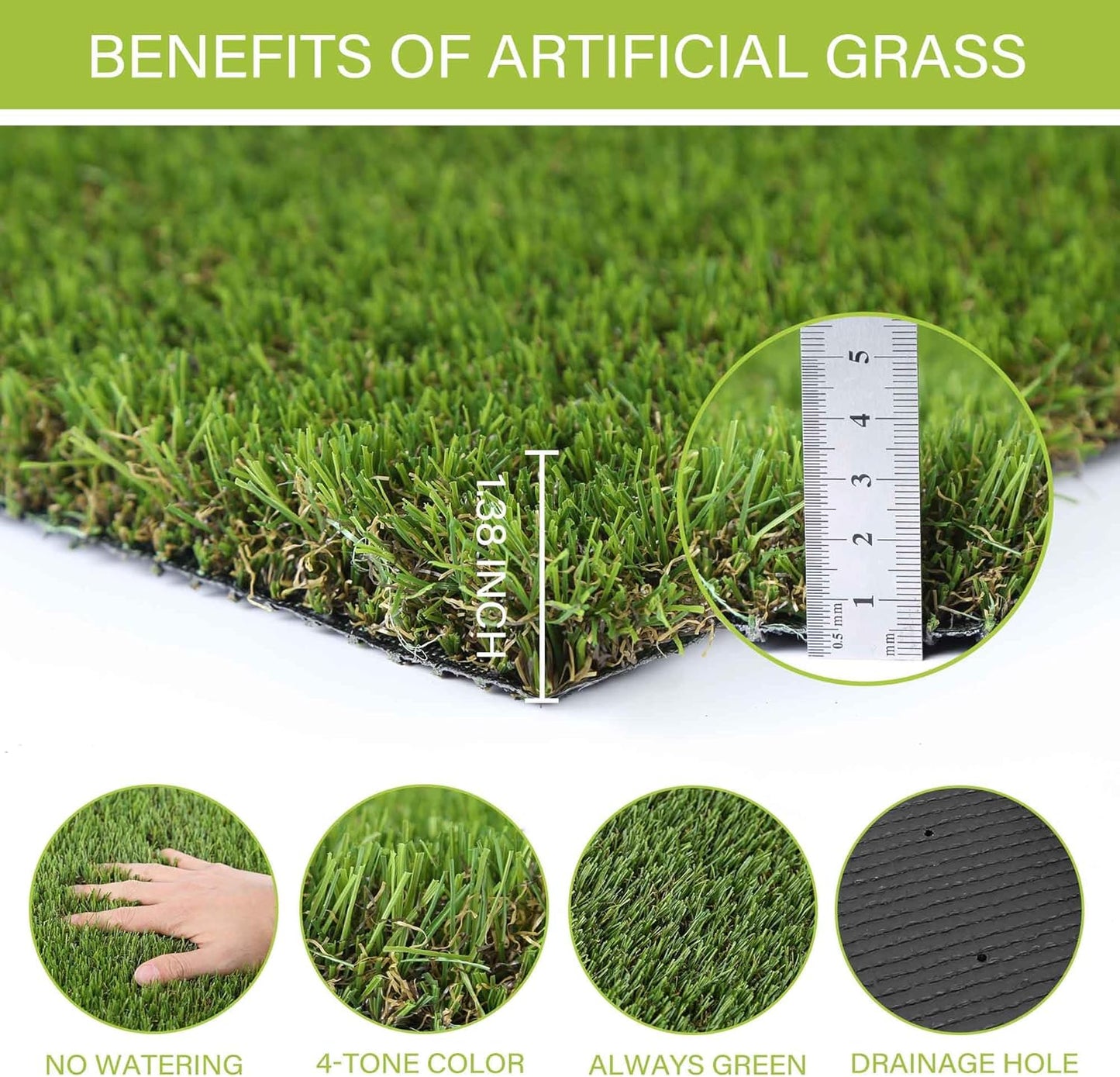 Dog Grass Pads 5 x 10 FT in Artificial Grass Pee Pads for Dogs Potty Fake Grass Rug Turf Mat for Dogs Training Indoor Outdoor Garden Lawn Artificial Grass Rug