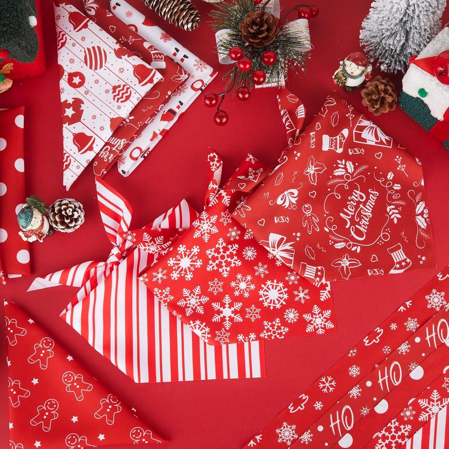 Chunful 100 Pieces Christmas Dog Bandanas Bulk Red and White Xmas Bandanas for Dogs Triangle Scarf Bib Kerchief Set for Small Medium Large Doggie Christmas Costume Decor(25.6 x 17.7 x 17.7)