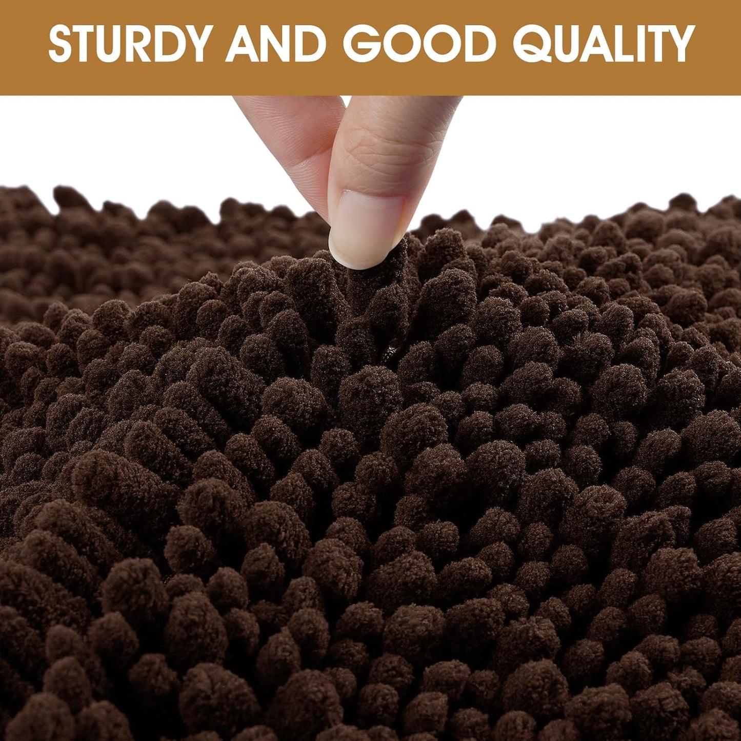 Dog Door Mats for Muddy Paws, Chenille Absorbent Dog Mats, Non Slip Heavy Mud Mat for Dogs, Soft Pet Mat for Entryway, Mud Paws, Inside Floor,48" x 38", Brown