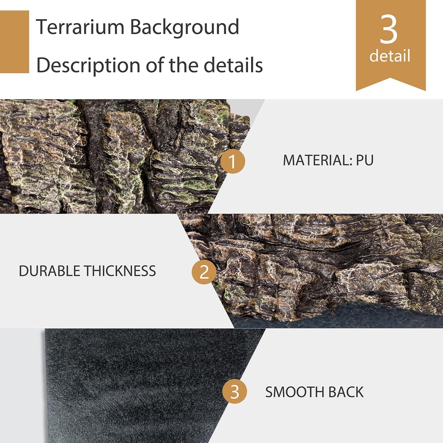 4pcs Rock Terrarium Background,3D Reptile Tank Background Board,Amphibian Stereo Backdrop Wall,Lizard Snake Gecko Spider Chameleon Turtle Fish pet silo Background Decorative Panel