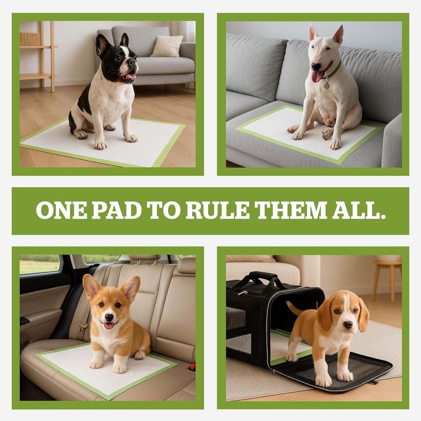 Pogi’s Dog Pads with Sticky Tabs – Large, Super Absorbent, Odor Blocking, 40-Count (24x24in)