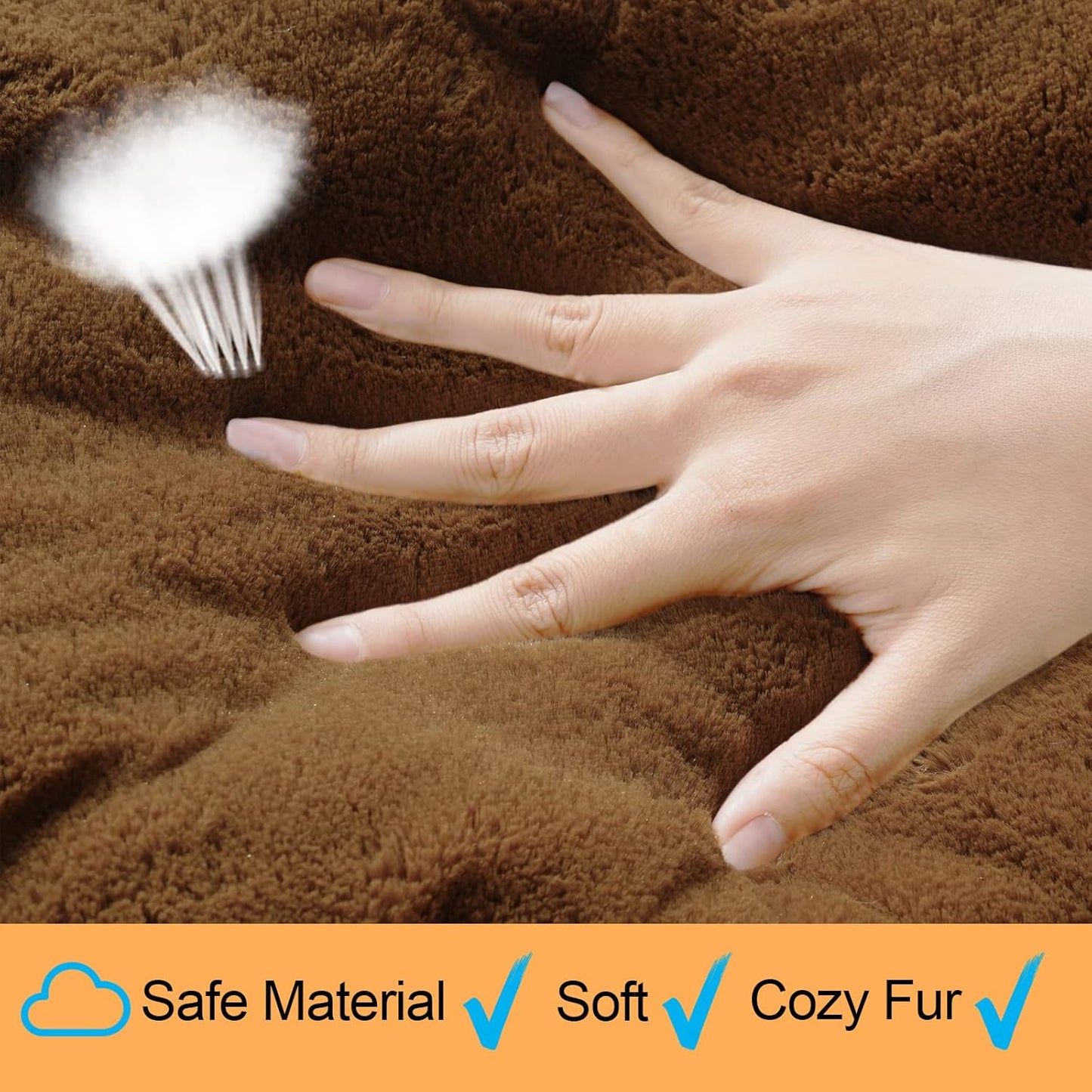 Dog Beds Crate Pad for Medium/Large Dogs Ultra Soft Dog Crate Bed Washable & Anti-Slip Kennel Pad for Dogs Cozy Sleeping Mat,Brown 36inch