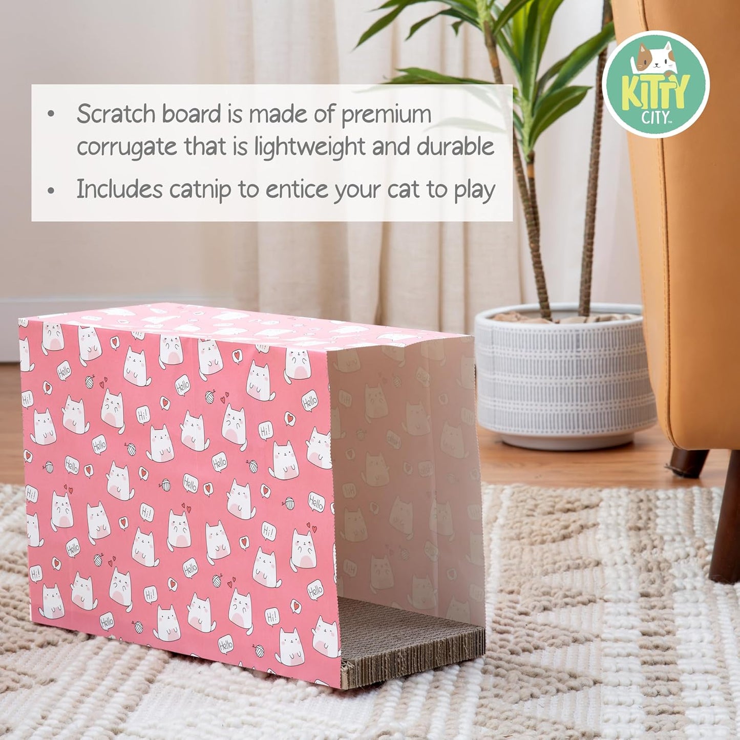 Kitty City Paper Bag Scratchers for Cats, Cat Print Paper Bag 2-Pack