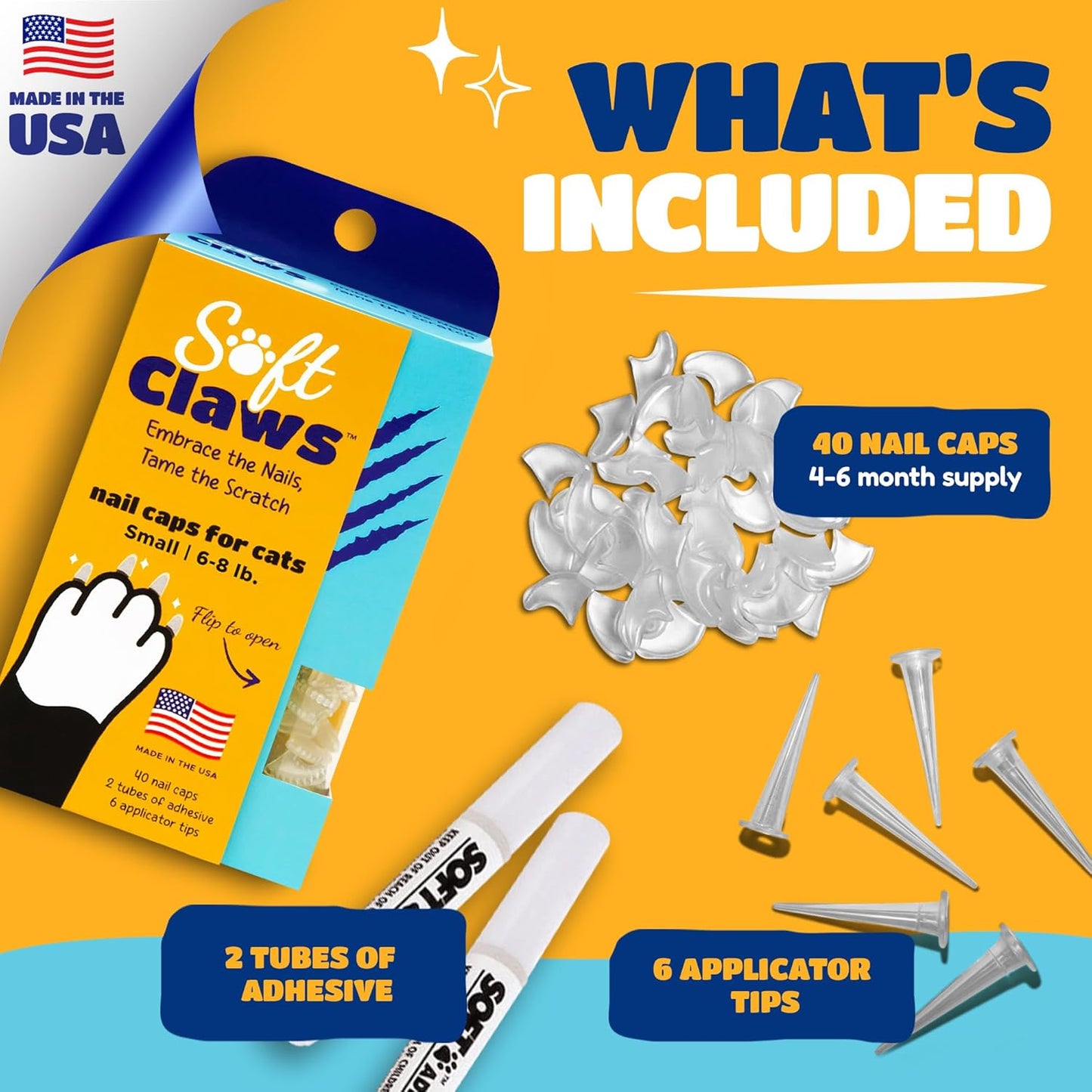 Soft Claws for Cats - CLS (Cleat Lock System), Size Small, Color Green