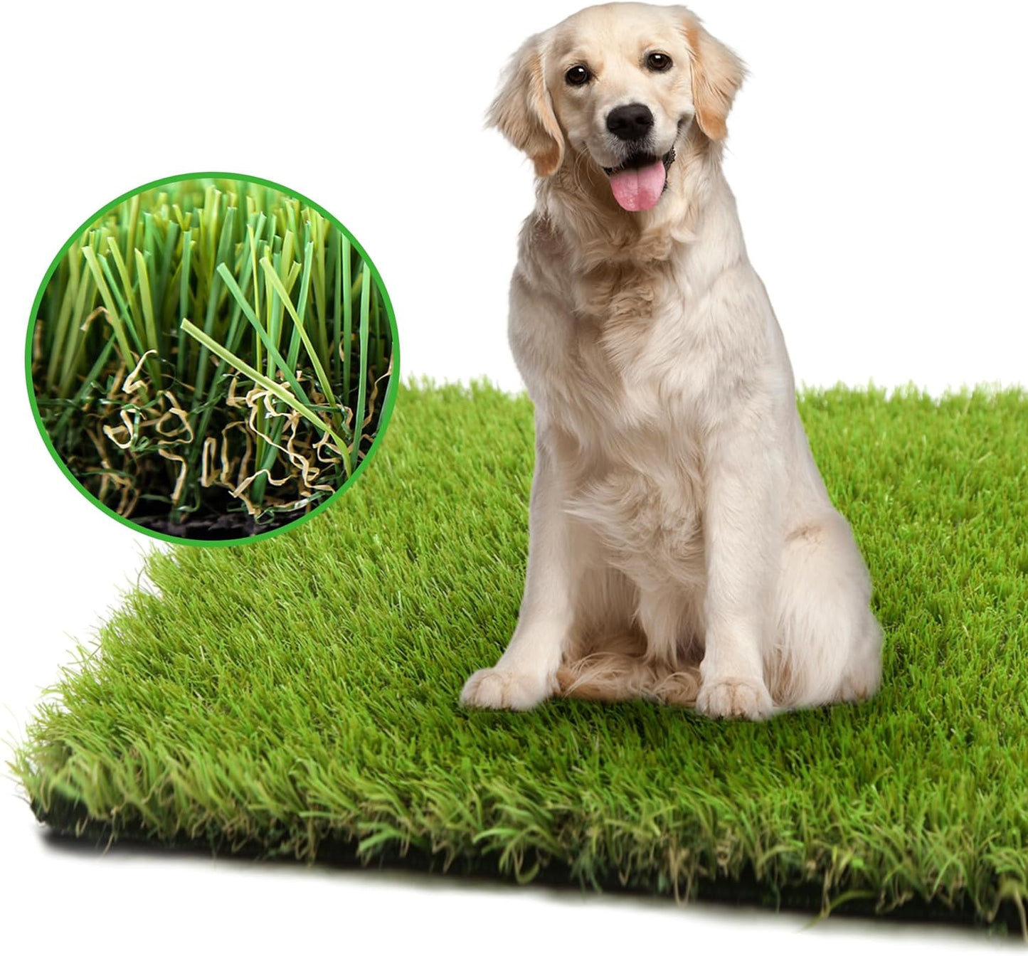 Artificial Grass Turf for Dogs 6 ft x 8 ft,1.38 inch Extra Large Fake Grass Pee Pad for Puppy Potty Training，Faux pet Grass Rug for Indoor/Outdoor Patio,Turf Grass Mat for Dogs Potty.