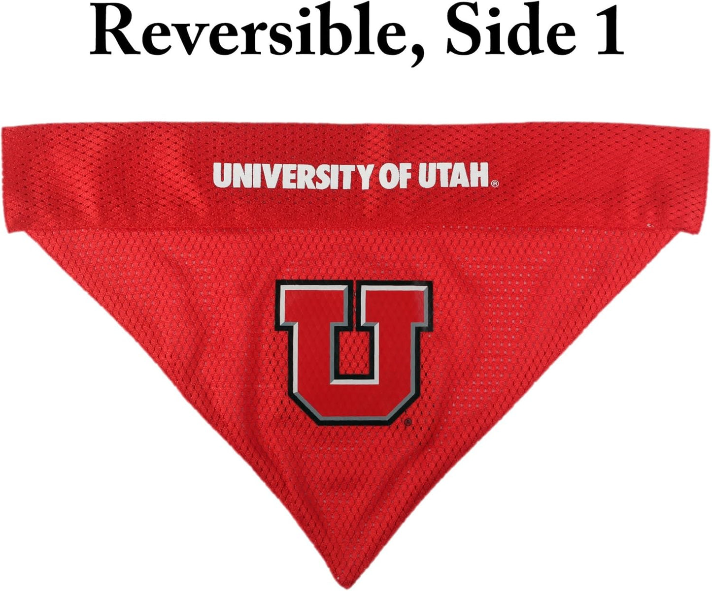 Pets First Collegiate Pet Accessories, Reversible Bandana, Utah Utes, Small/Medium