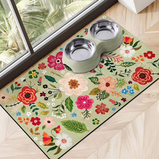 Dog Food Mats for Floors, Absorbent Dog Bowl Mat for Food and Water Dispenser Mat, Quick Dry Cat Food Mat Pet Supplies