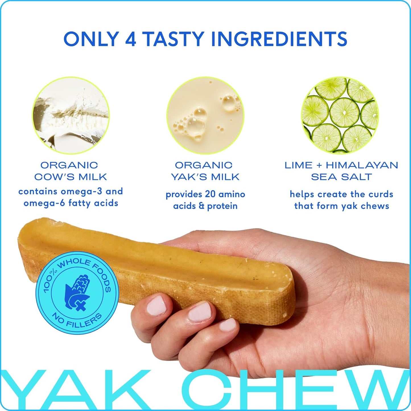 Native Pet Yak Cheese Himalayan Dog Chews - Long Lasting Dental Sticks for Small Breeds– 100% All Natural Himalayan Yak Chews for Small Dogs – Cheese Bone for Aggressive Chewers - 5 Per Pack