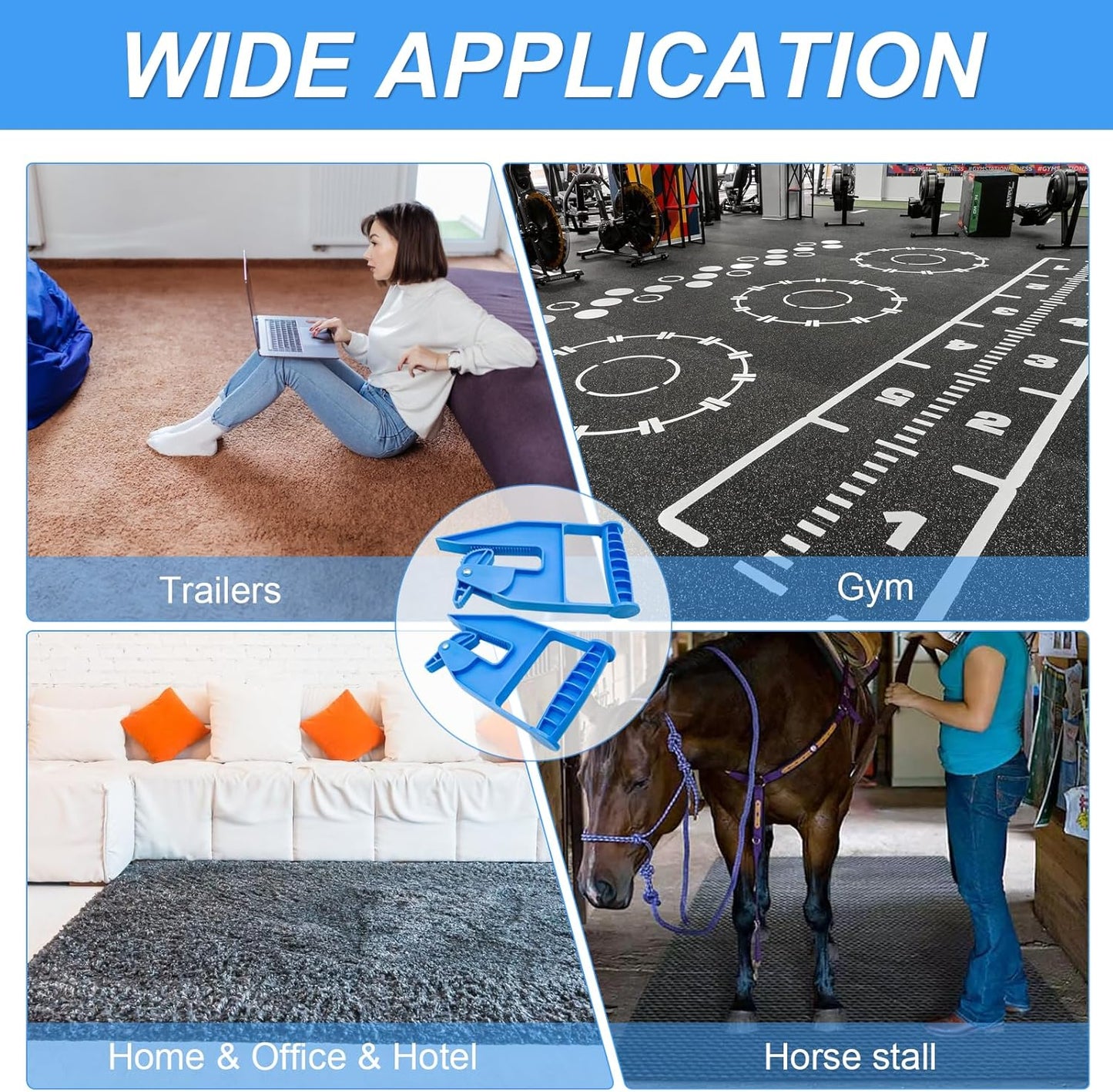 2-Pack Heavy Duty Mat Grippers – Stall Mat Movers for Horse Barn, Gym, Trailer & Rubber Flooring – Ergonomic Mat Puller for Easy Lifting & Moving – Durable, Non-Slip Handles for Secure Grip