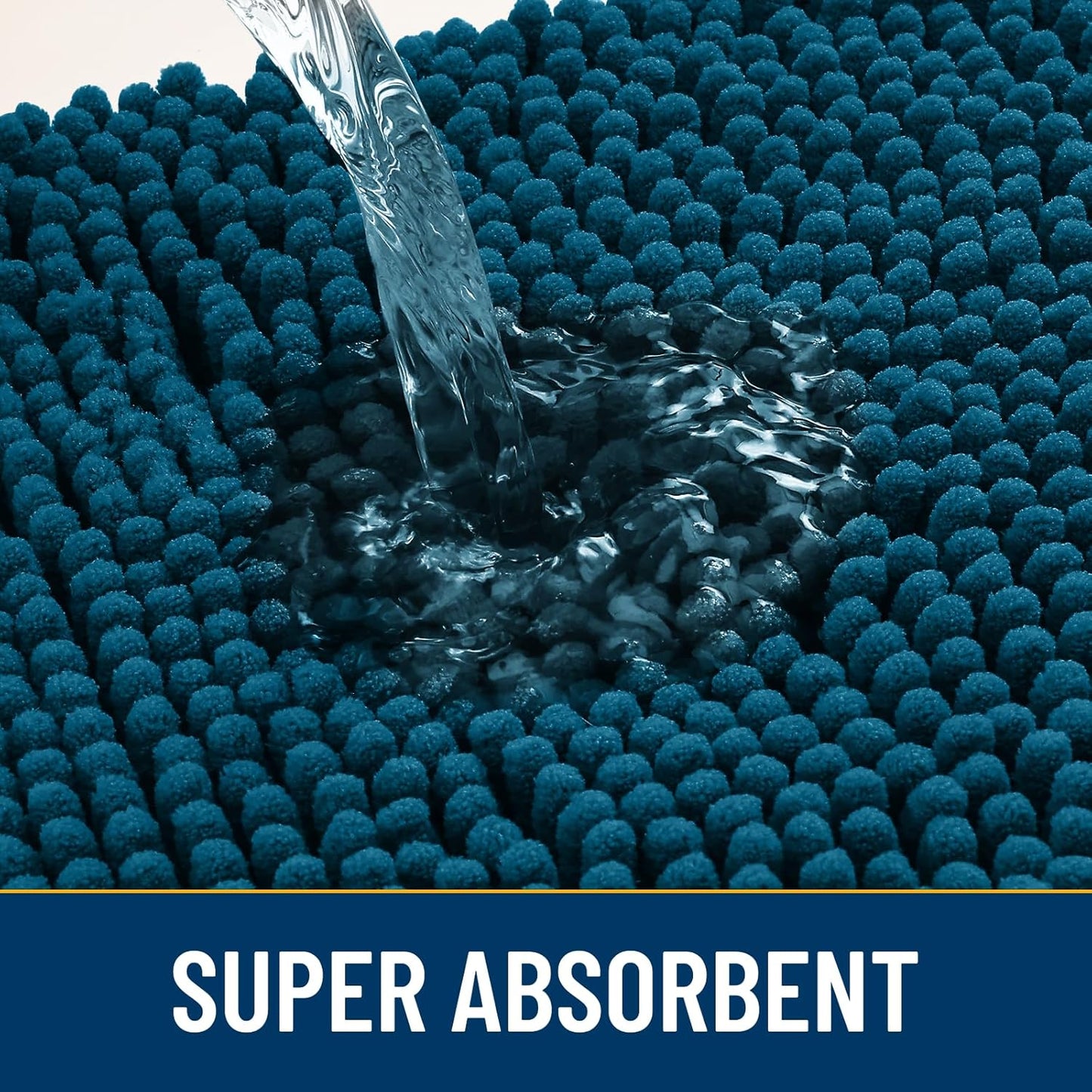 Smiry Dog Door Mat for Muddy Paws 59x24, Absorbs Moisture and Dirt Doormat, Non-Slip Washable Quick Dry Chenille Front Door Mat Indoor Entrance, Entryway Carpet for Inside Floor, Atlantic Blue