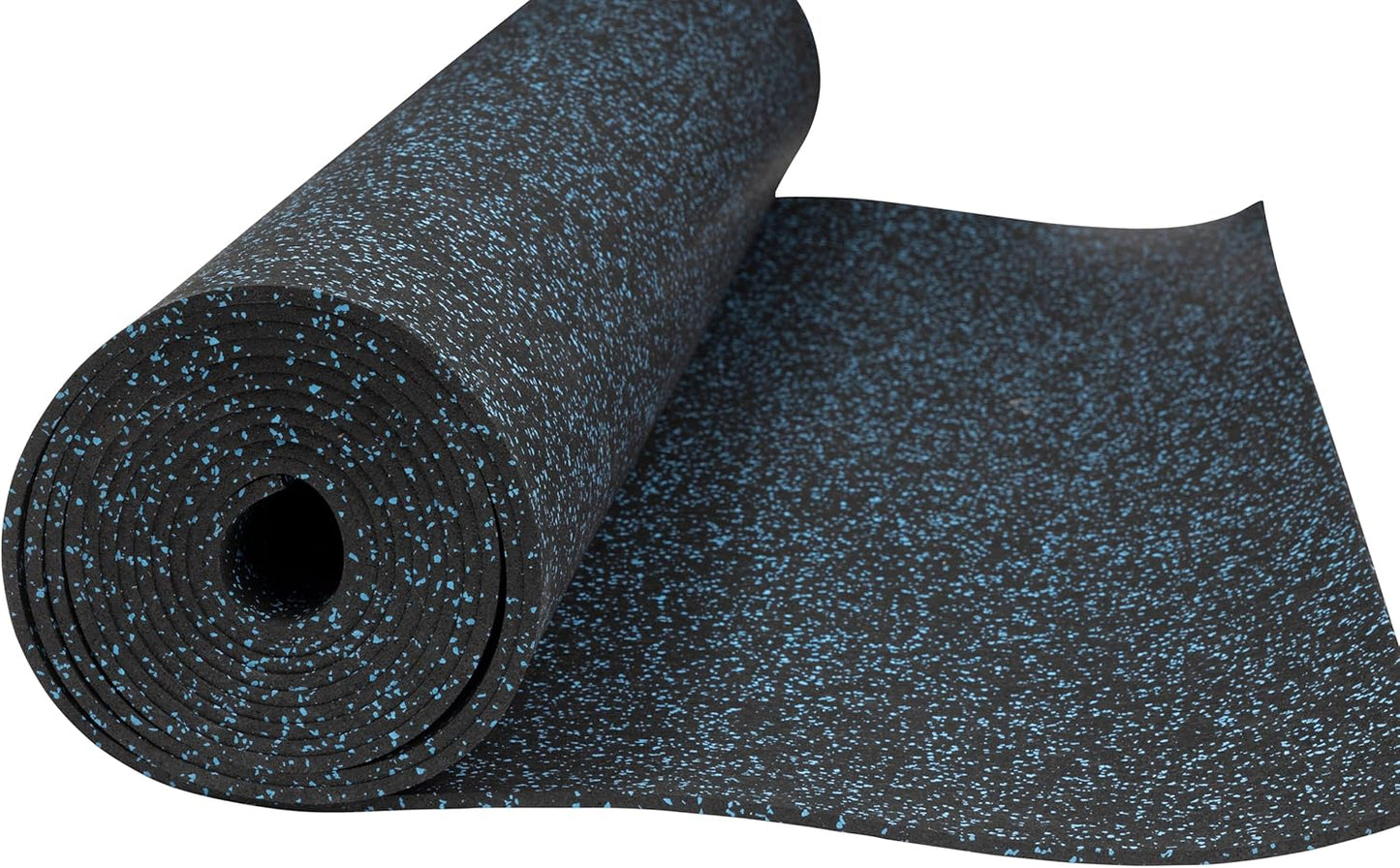 Playsafer Genaflex Rubber Gym Floor Mat, Heavy Duty Commercial Protective Gym Flooring Roll - 8mm Thick (10% Blue, 4' X 15')