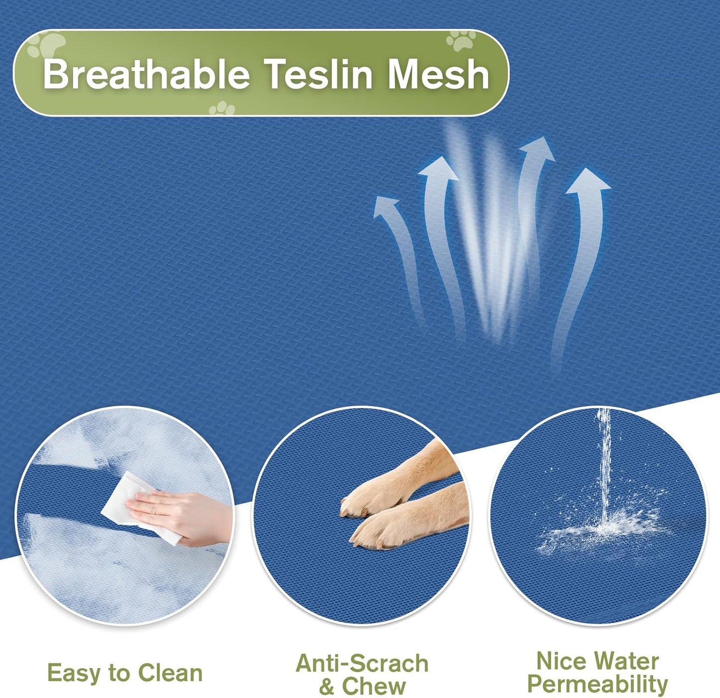 Small Elevated Dog Bed 22 Inch - Puppy Cooling Cot with Removable Washable Breathable Mesh, Raised Dog Cots Beds for Indoor and Outdoor, Blue