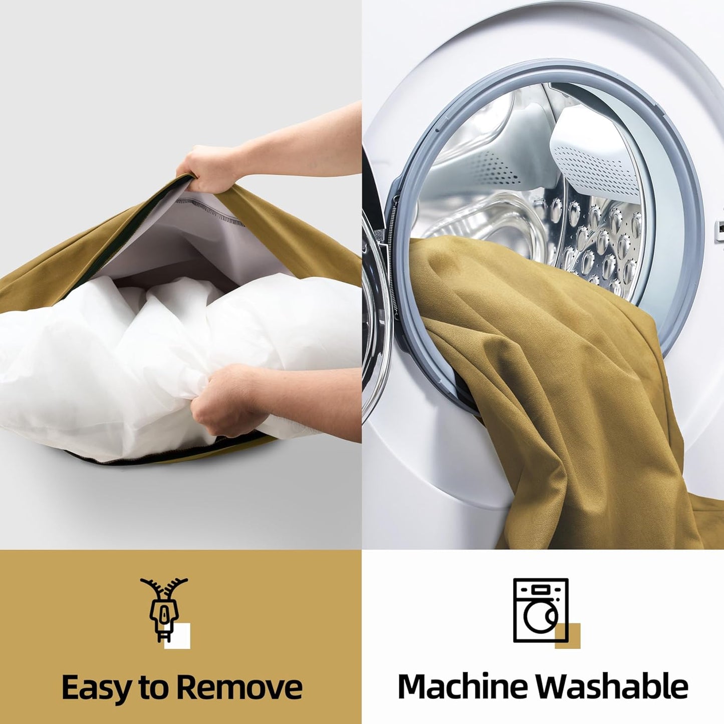 Sytopia 42-Inch Canvas Outdoor Dog Bed, Washable & Waterproof with Chew-Resistant Removable Cover, Ideal for Extra Large Dogs for Indoor, Outdoor, Crate, or Patio Use (Yellow)