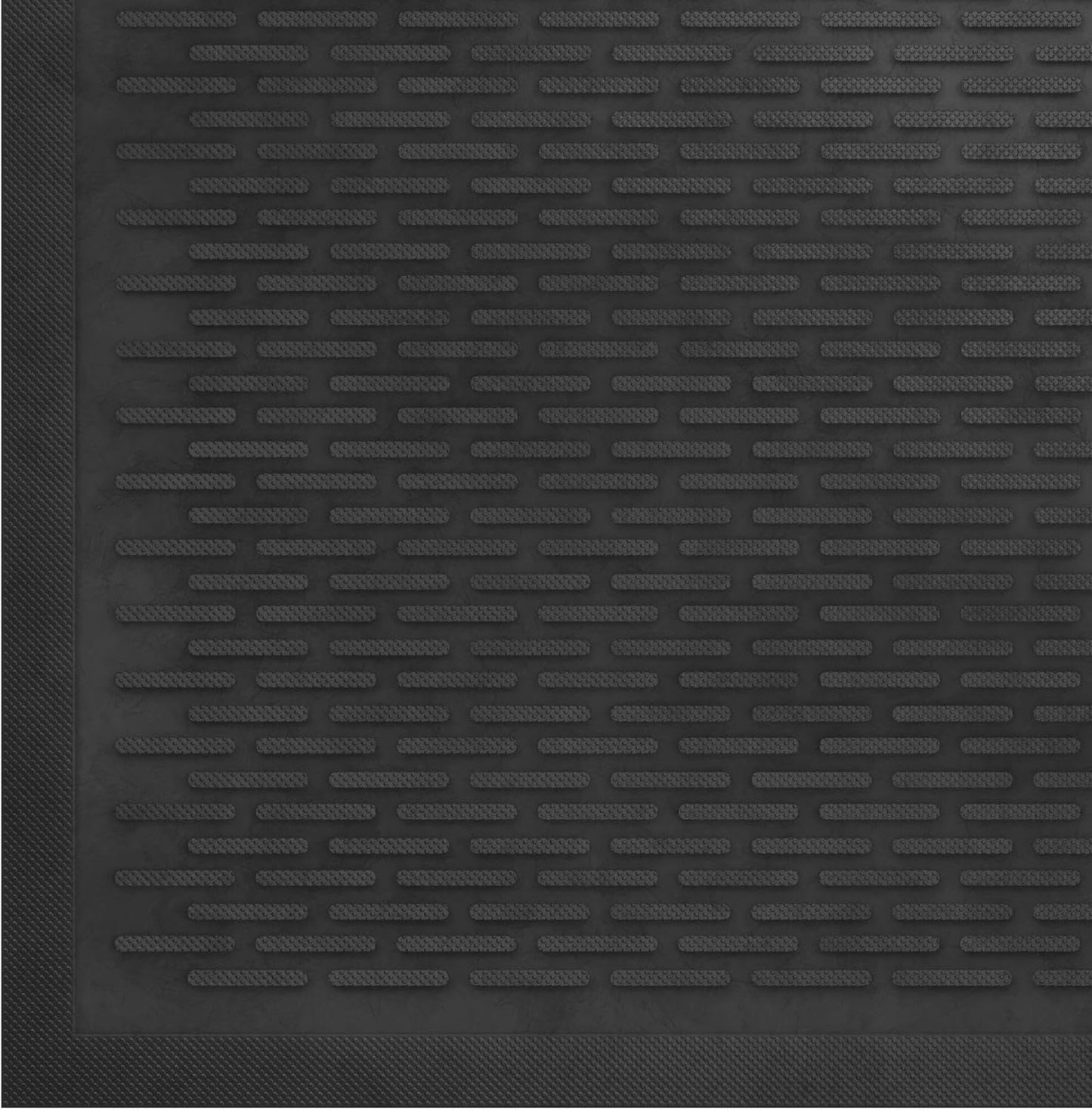Indoor/Outdoor Hose-Wash Lines Design Non-Slip Rubber 18" x 30" Modern Entryway Mat for Entryway, Patio, Backyard, Garage, 18" x 30", Black Lines