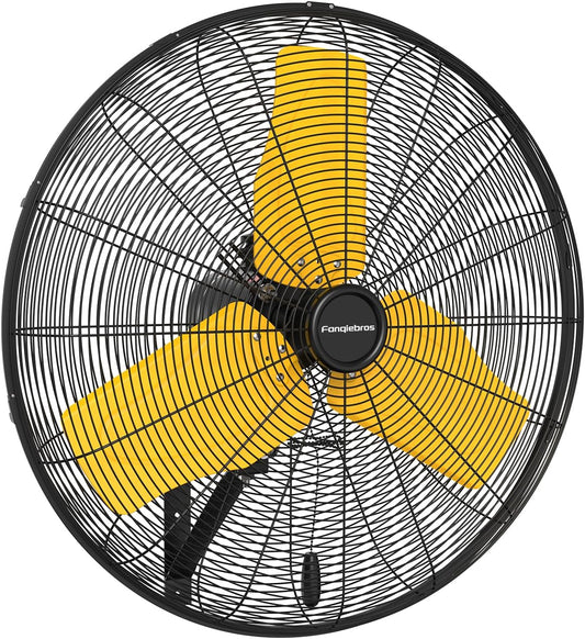 Pro 9500 CFM 24" Outdoor IP44 Waterproof Wall Mount Fan, 3-Speed Oscillating Metal Fans with Enclosure Motor, Heavy Duty Wall Fan for Patio, Warehouse, Garage, and Jobsite