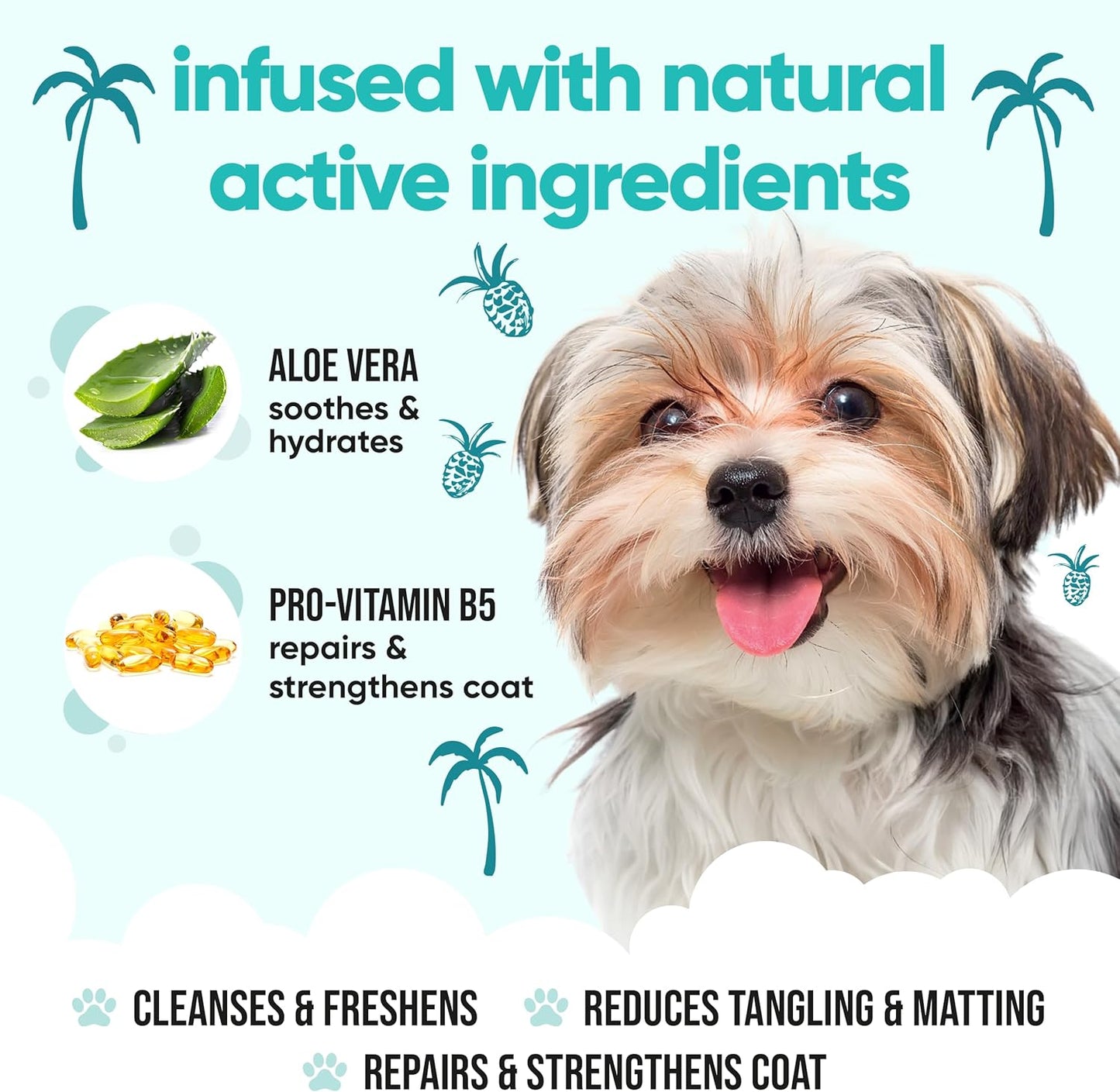 Tropical Dog Shampoo by Buddycare | Deep Cleansing Shampoo for Dogs | Tropical Scented | with Aloe Vera and Pro Vitamin B5 (169.07oz)