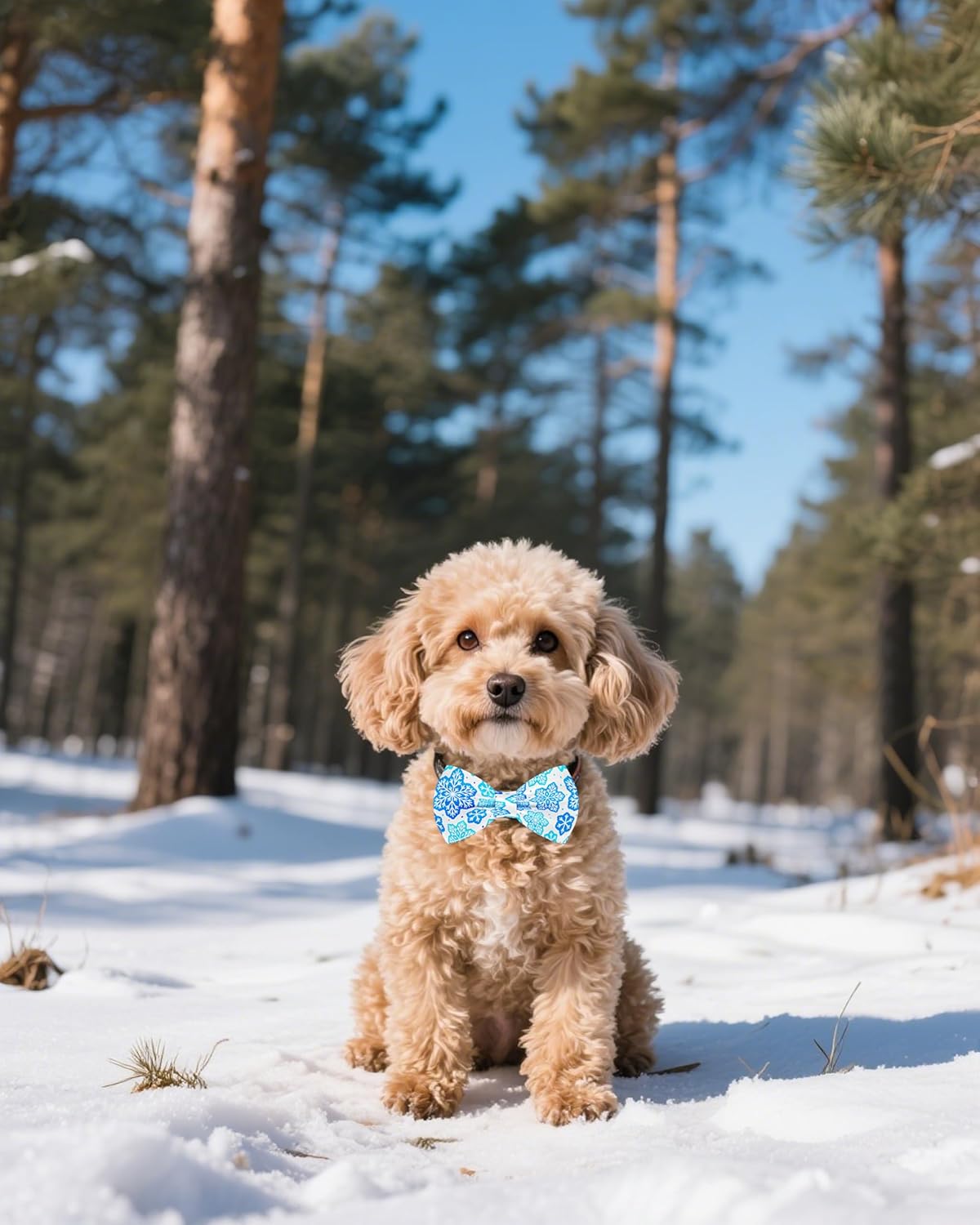 PET SHOW 10 Pack Winter Small Dog Bow Ties Sliding Collar Attachments Puppy Cats Snowflake Bowties for Medium Dogs Snowman Bowknots Holiday Party Pet Grooming Accessories(Small)