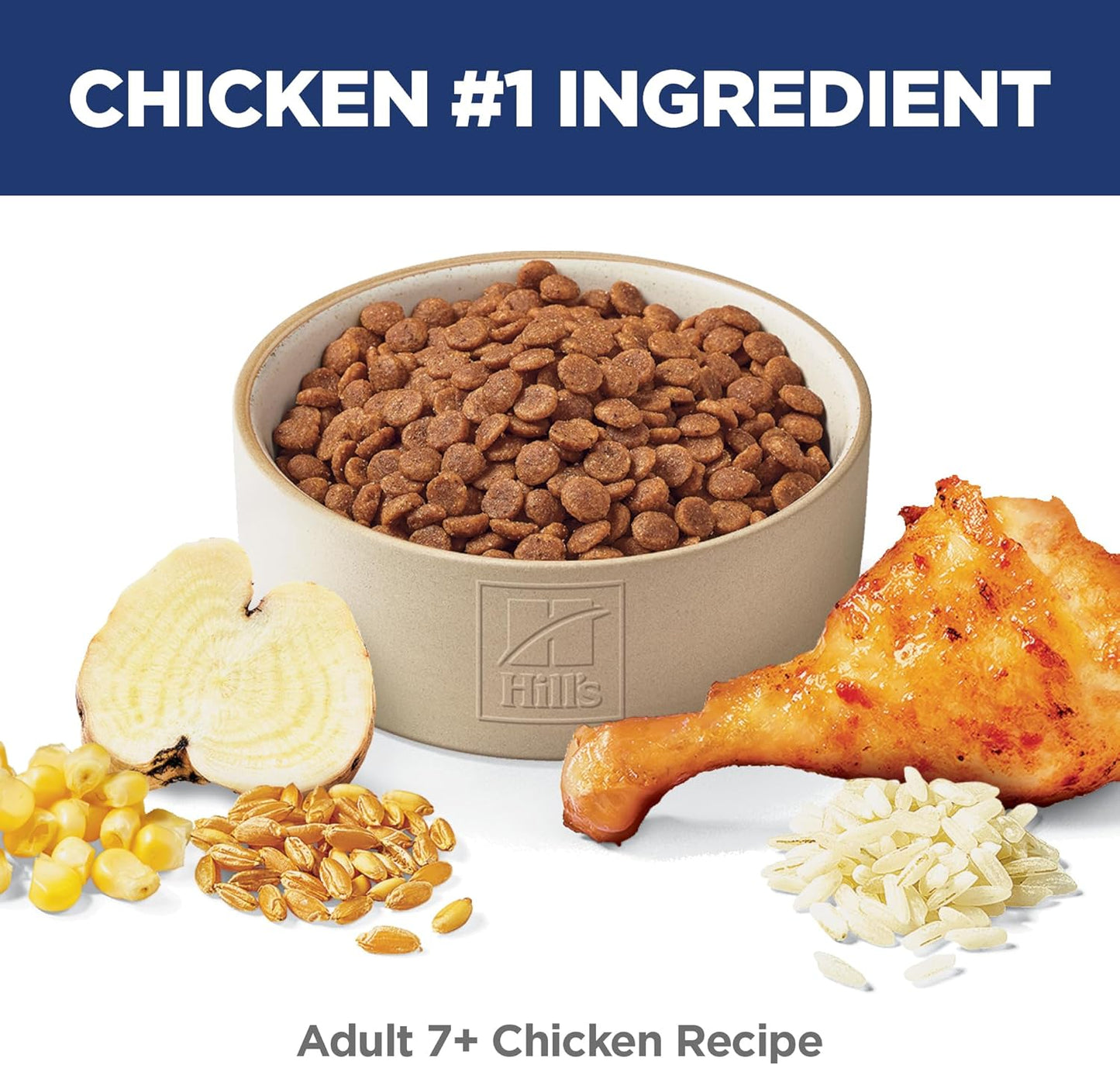 Hill's Science Diet Adult 7+, Senior Adult 7+ Premium Nutrition, Dry Cat Food, Chicken Recipe, 4 lb Bag