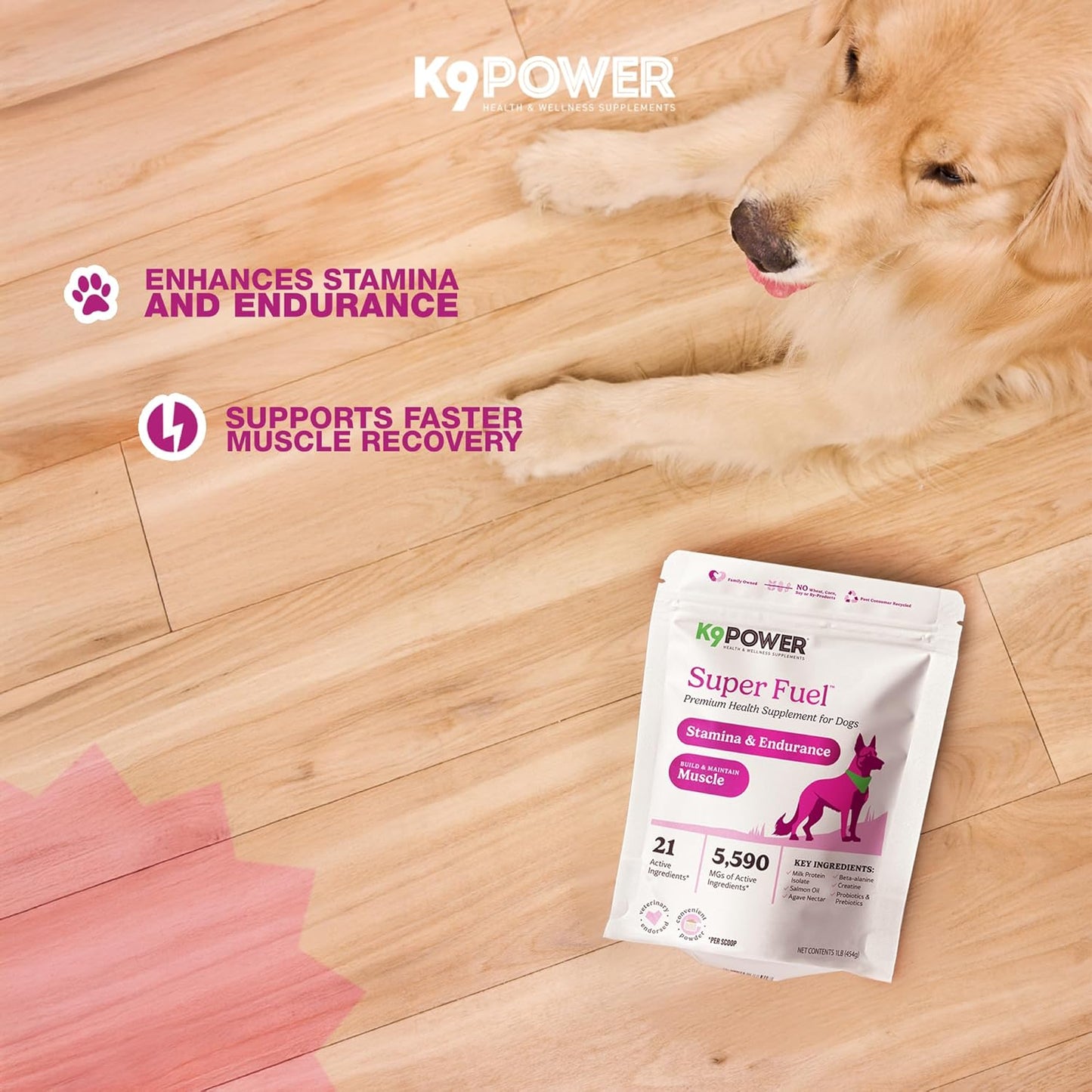 K9 Power Super Fuel for Dogs 1lb - Boosts Energy Levels - Supports Muscle Growth & Enhances Joint Health - Pack of 2