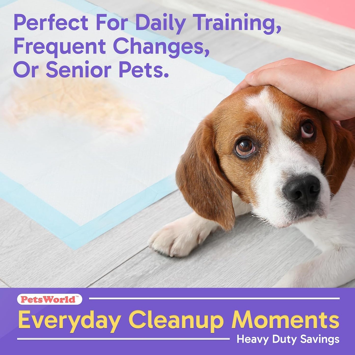 PETSWORLD Puppy Pads, 23x36 Inch, 1800 Count - Puppy Pee Pads for Dogs, Tear Resistant, Economy Value, Super-Absorbent Polymer Gel Core, Perfect for Puppies, Smaller Dogs