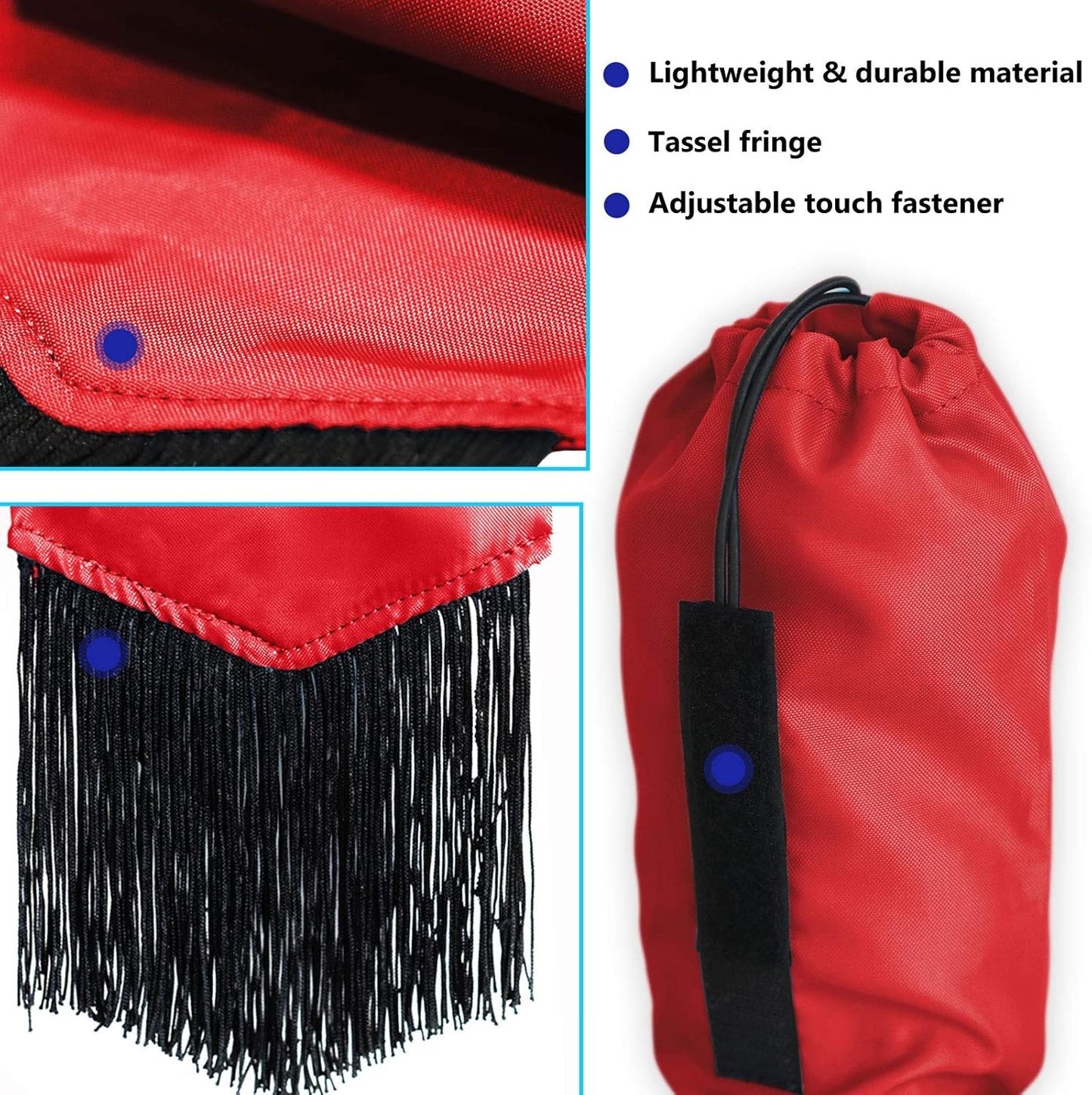 Harrison Howard Smooth Lightweight Adjustable Fastener Nylon Horse Tail Bag with Fringe
