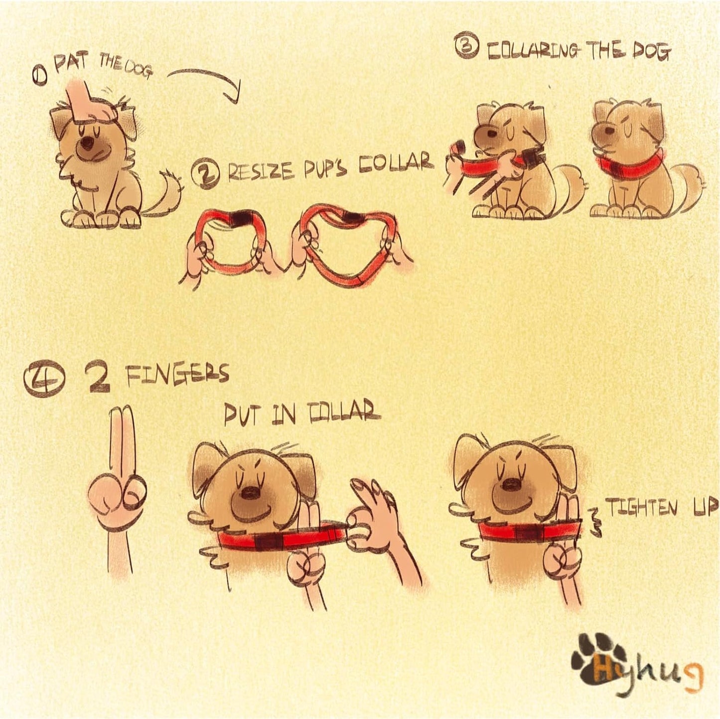 Hyhug Puppy Collar with Quick Release Buckle, Nylon Adjustable Durable Cute Dog Collar for Small Dogs, Male and Female(Small, Black)