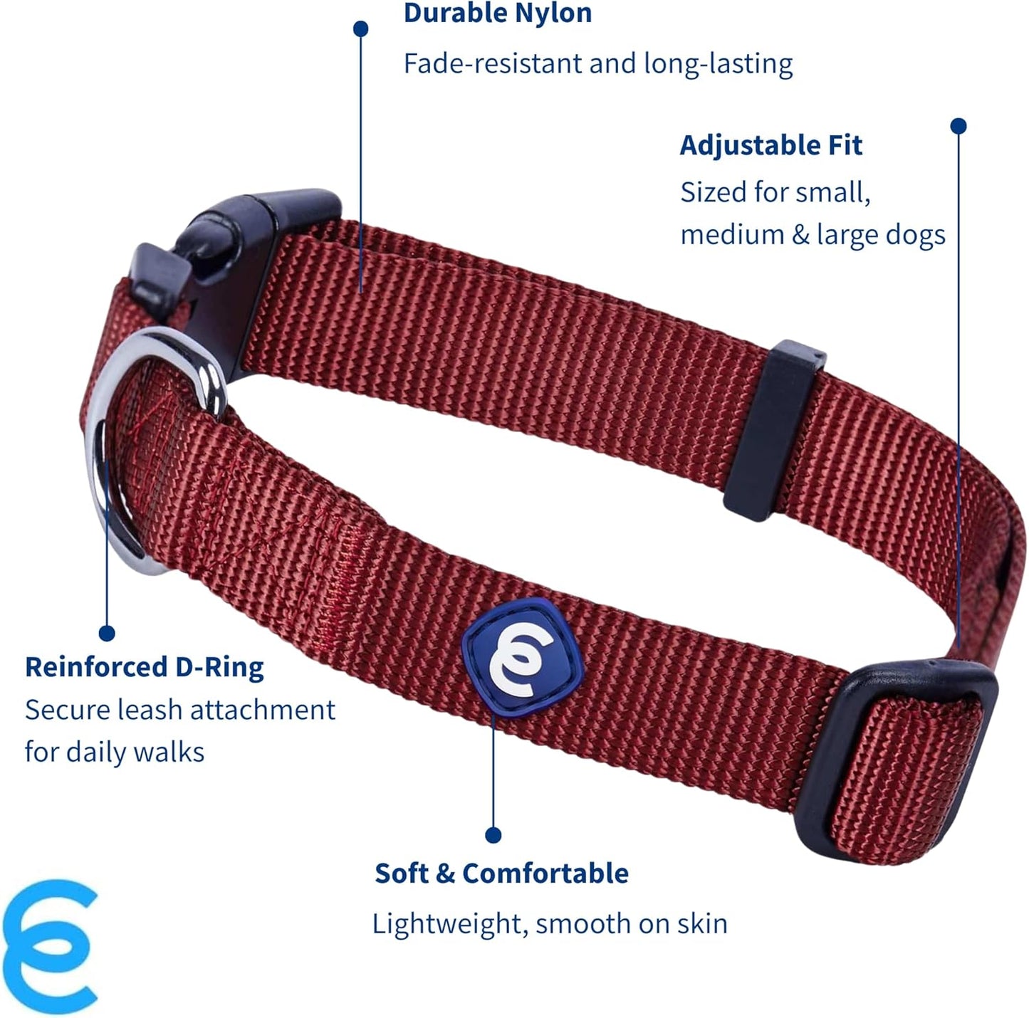 Blueberry Pet X-Small Dog Collar | Girl Dog Collars | Female Dog Collar XS | Quick Release Dog Collar | Fired Brick Nylon Dog Collar for Girl, Collar for Small Dogs