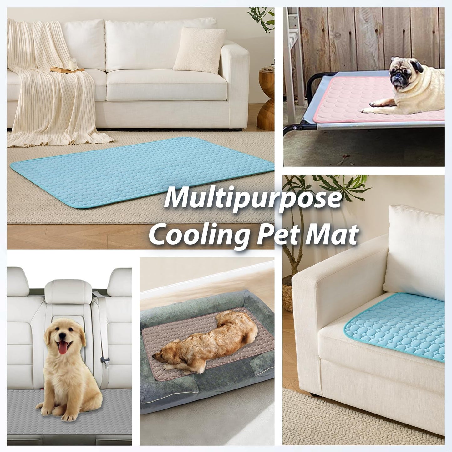MICROCOSMOS Summer Cooling Mat & Sleeping Pad- Water Absorption Top, Materials Safe, Easy Carry, EZ Clean. Keep Cooling for Pets, Kids and Adults.(Brown, 19" x 15")
